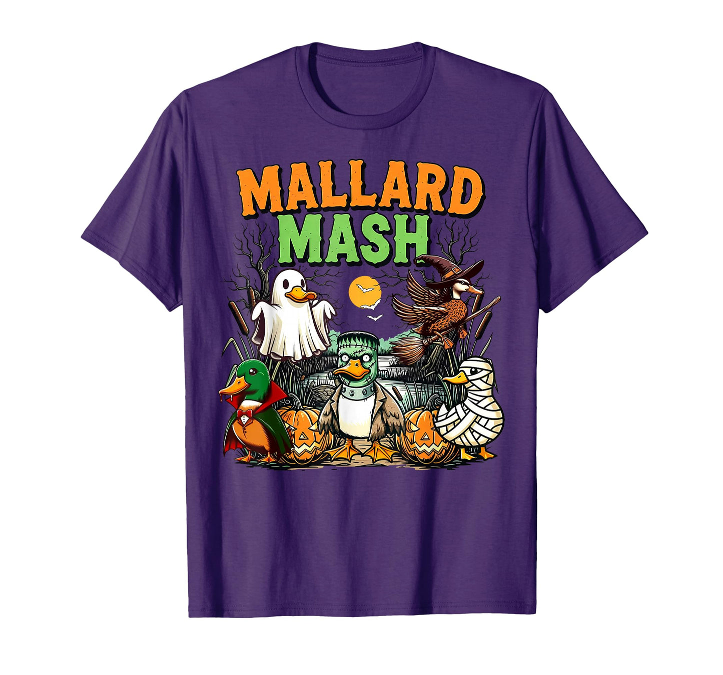 Mallard Mash Funny Scary Duck Spooky Ghost Hunting Halloween T-Shirt