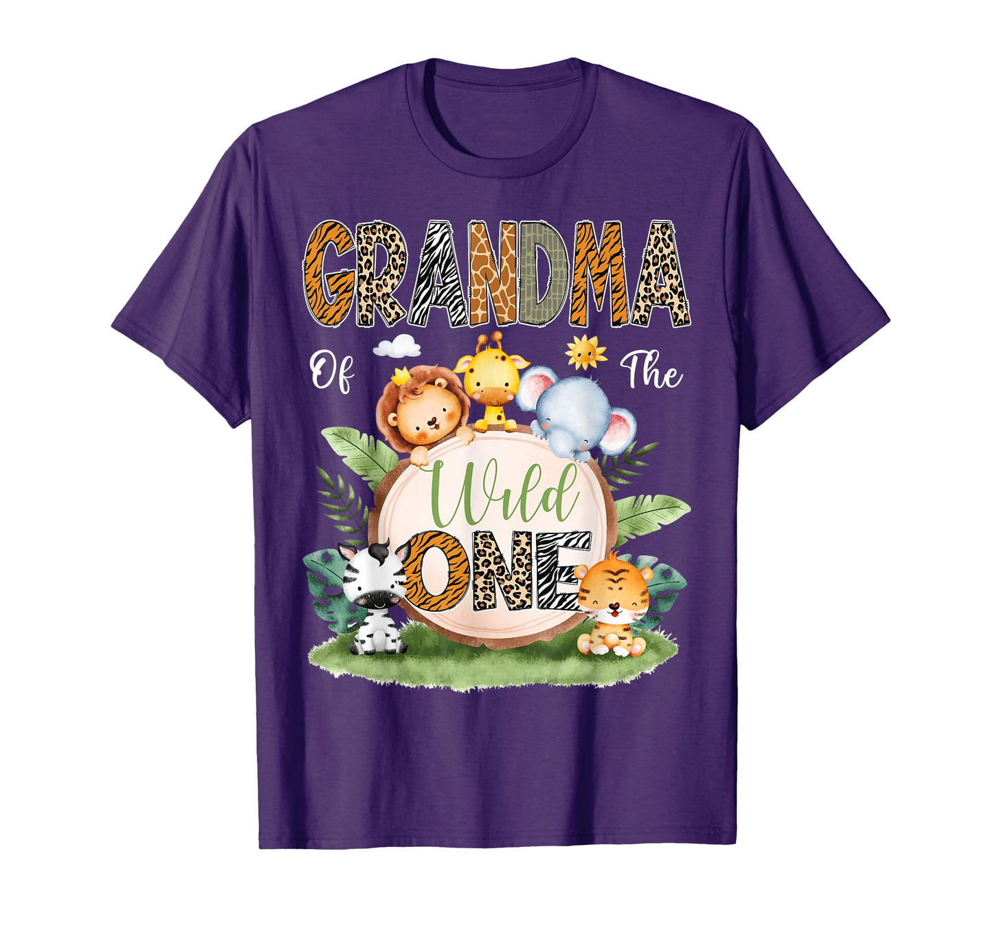 Grandma Of The Wild One 1St Birthday Kids Safari Jungle T-Shirt