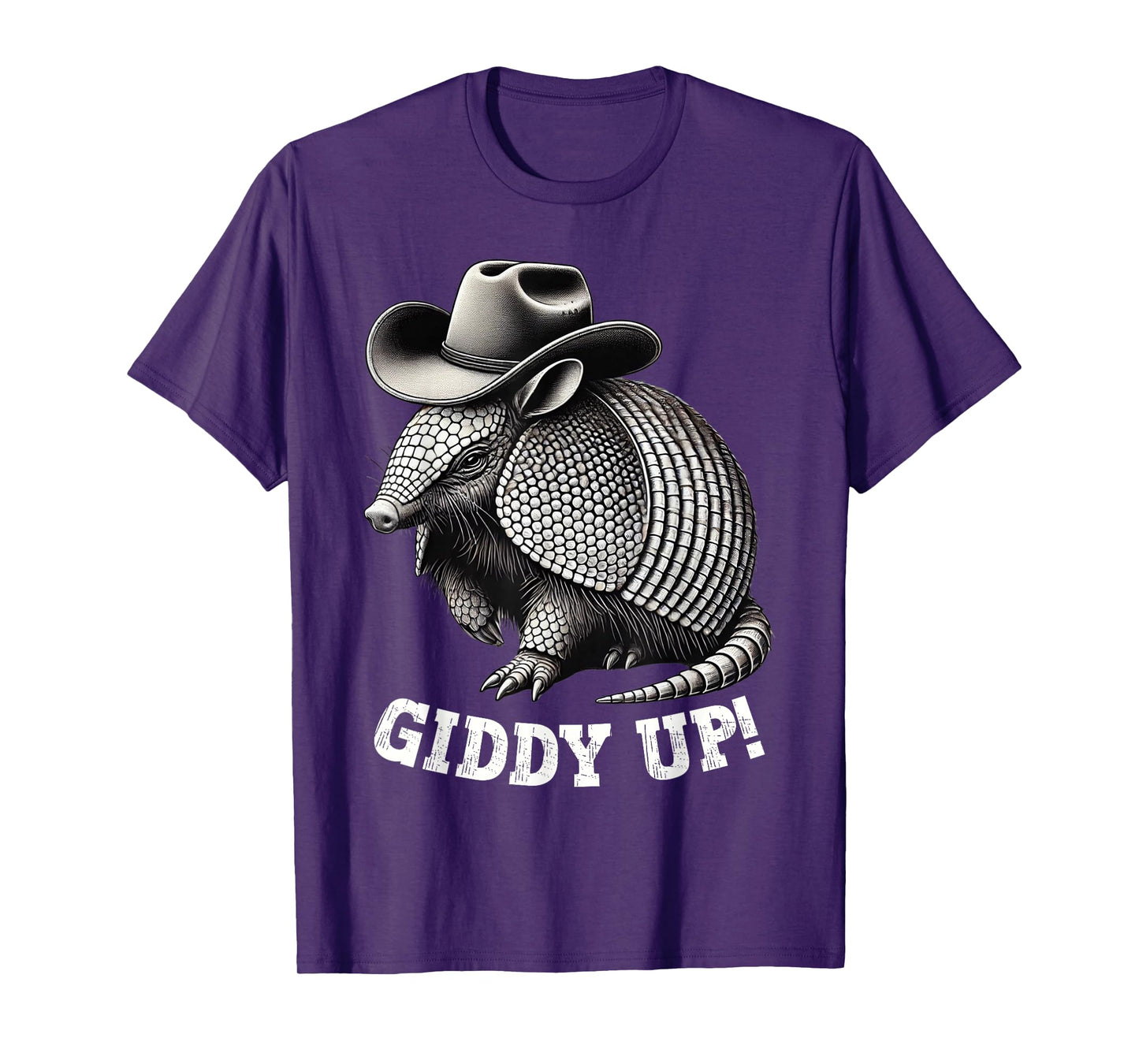 Funny Armadillo Wearing Cowboy Hat Giddy Up Western T-Shirt