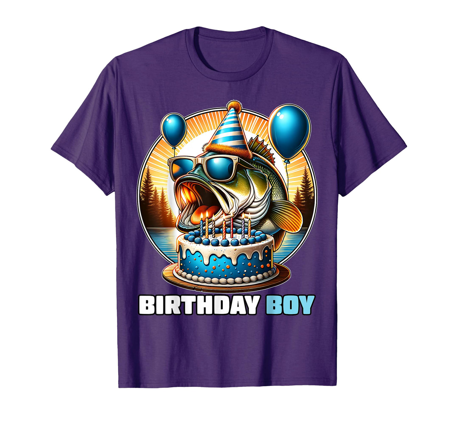 Funny Birthday Boy Fishing Birthday Shirt Bday Party Kids T-Shirt
