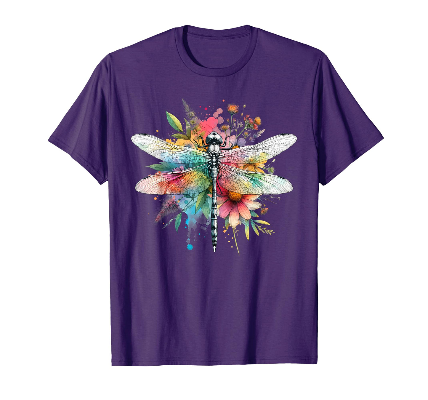 Earth Day Beautiful Dragonfly Watercolor Art Insect Lover T-Shirt
