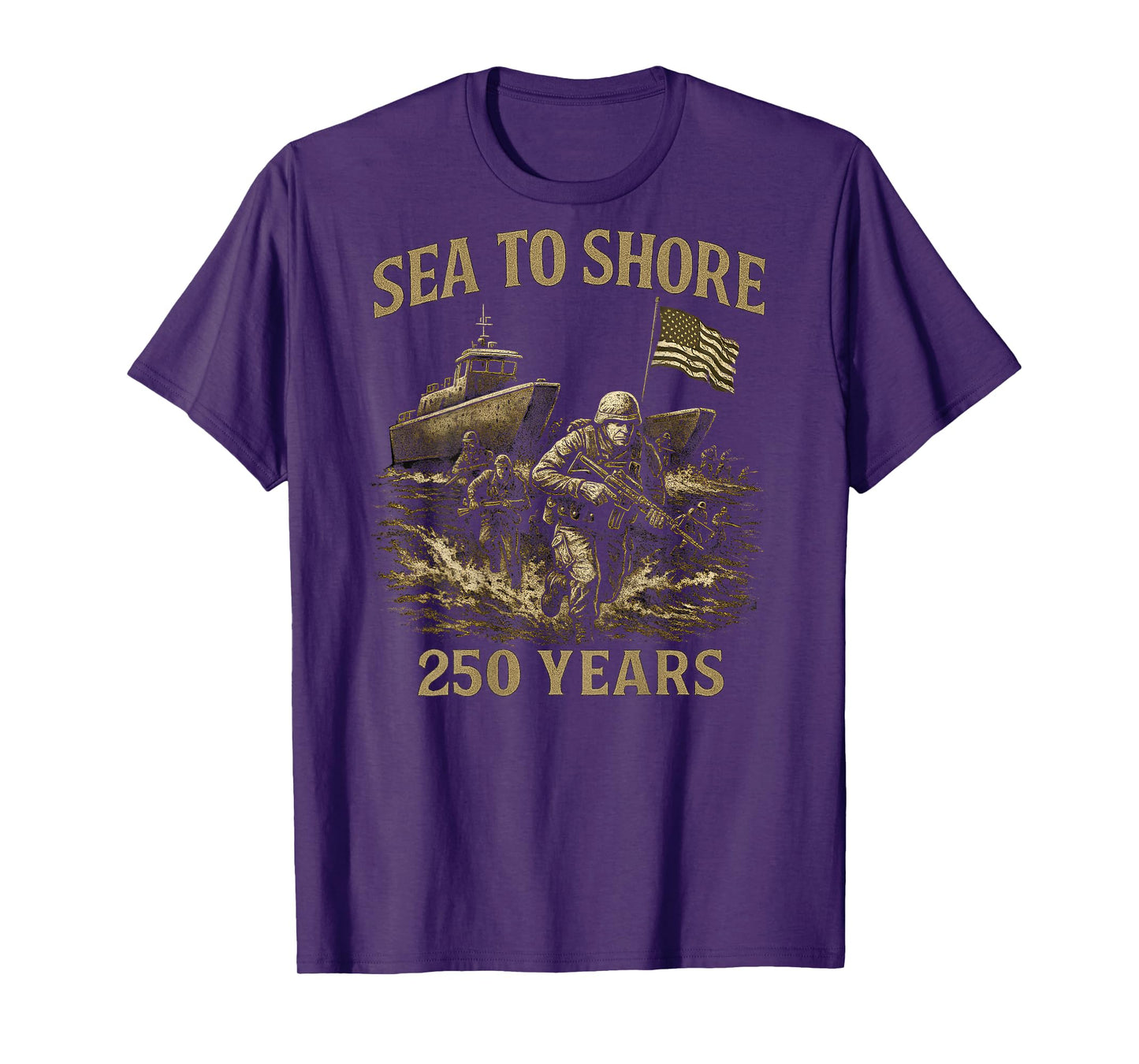 On Back | Sea to Shore 250 Years U.S. Amphibious Military T-Shirt