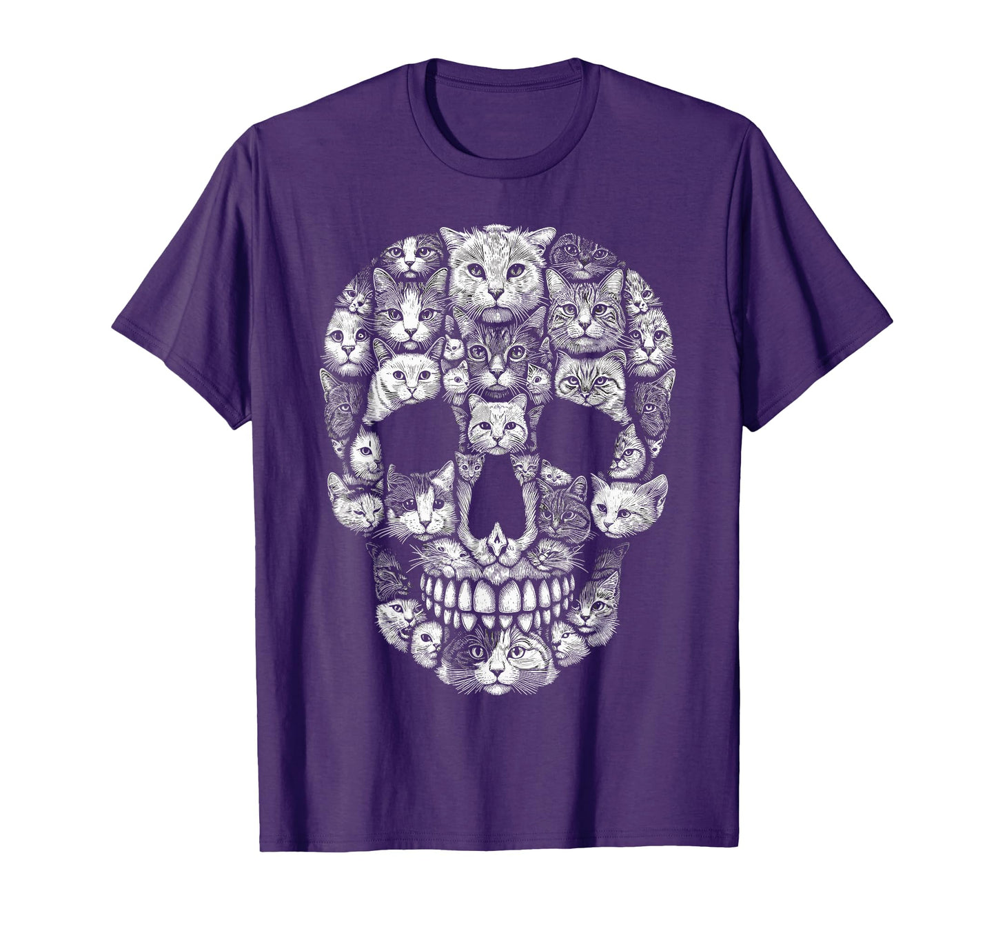 Cat Skull Kitty Skeleton Halloween Costume Cat T-Shirt for Men Women Kids