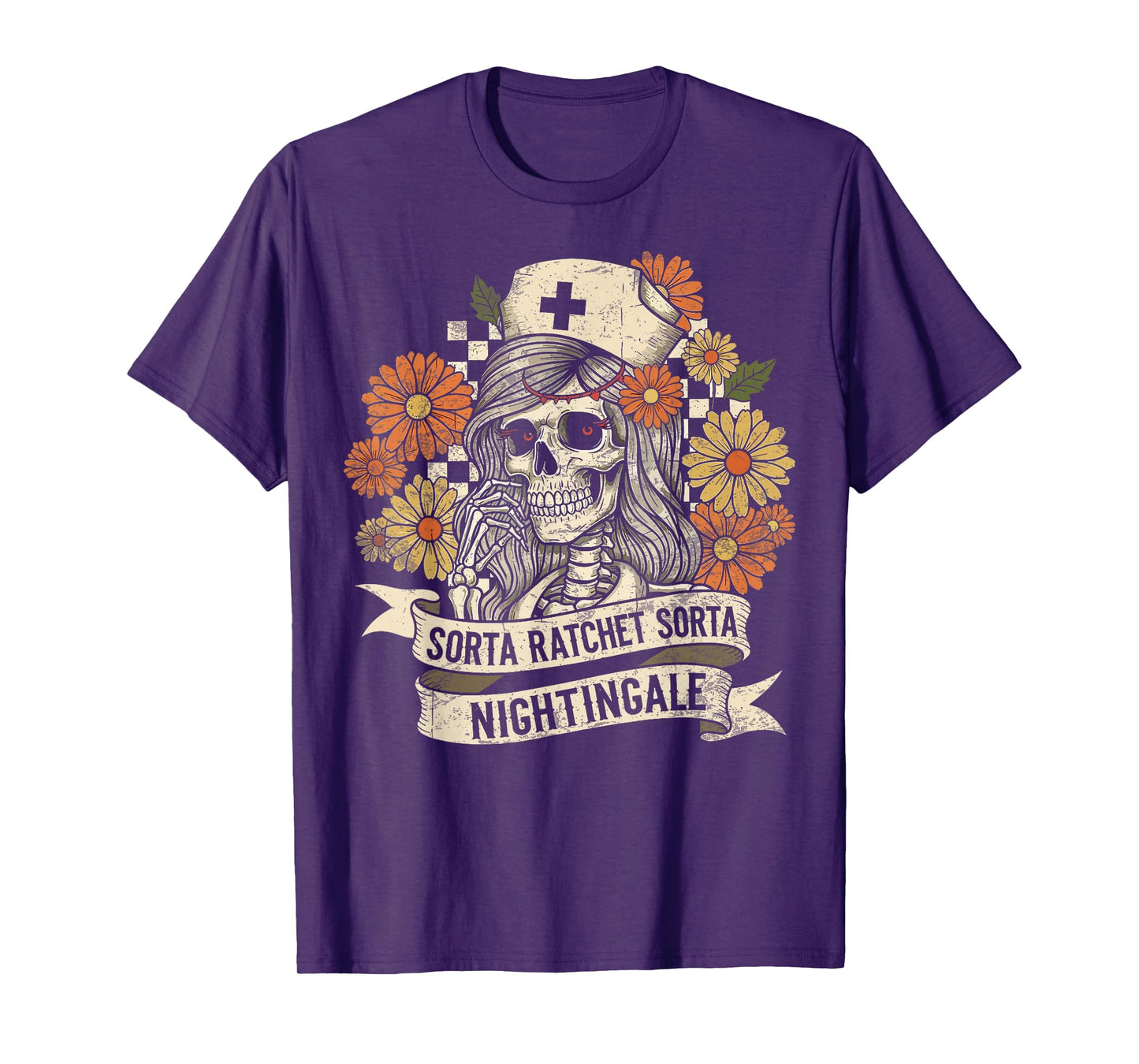 Sorta Ratchet Sorta Nightingale Skeleton Nurse Halloween T-Shirt