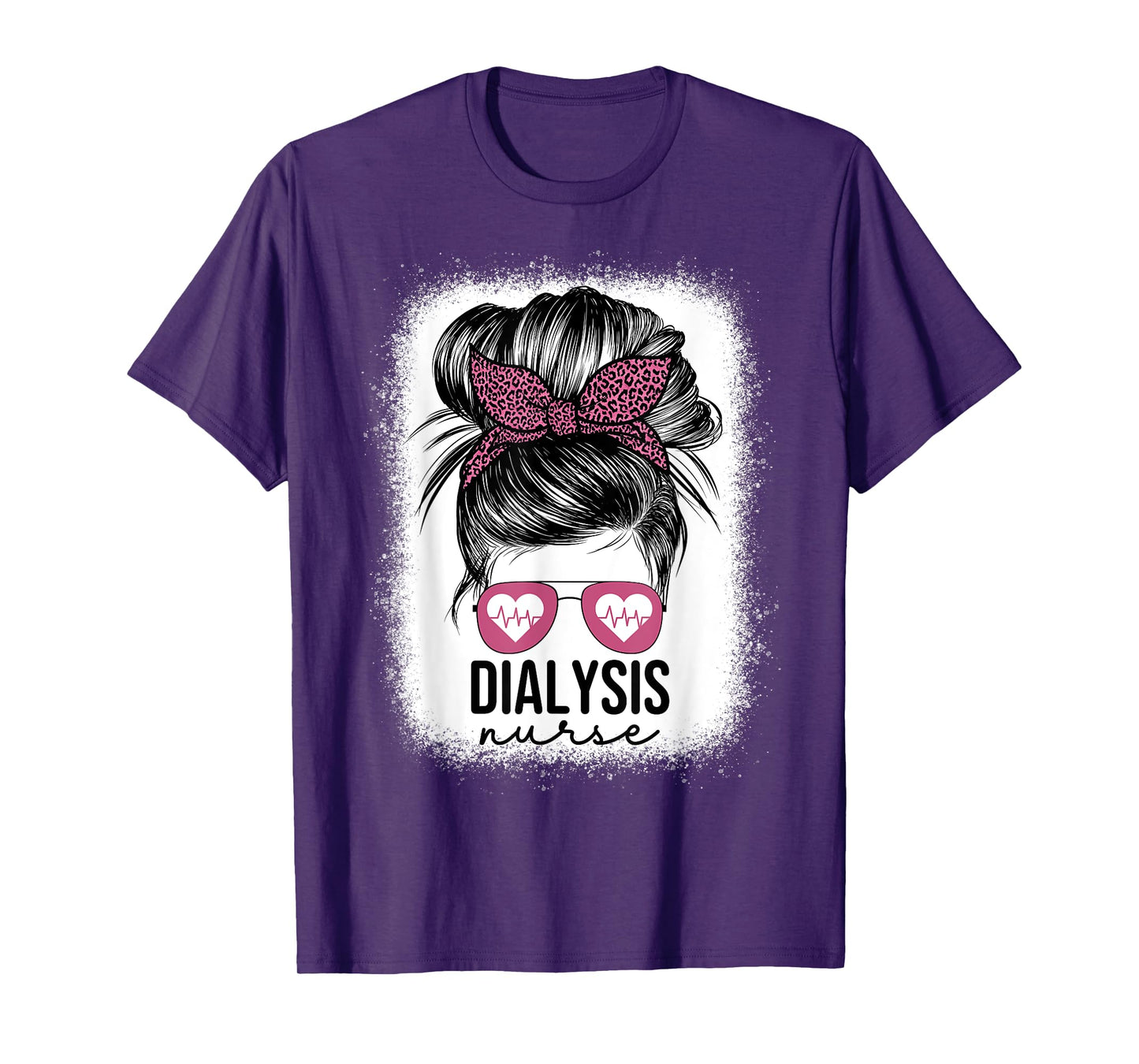 Dialysis Nurse Messy Bun Nephrology Nursing Kidney For Women T-Shirt