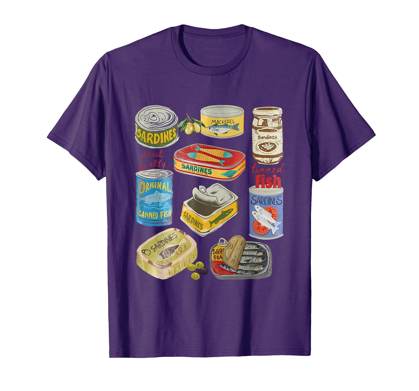 Sardine Tins Canned Fish Tins Funny Trendy Canned Fish T-Shirt