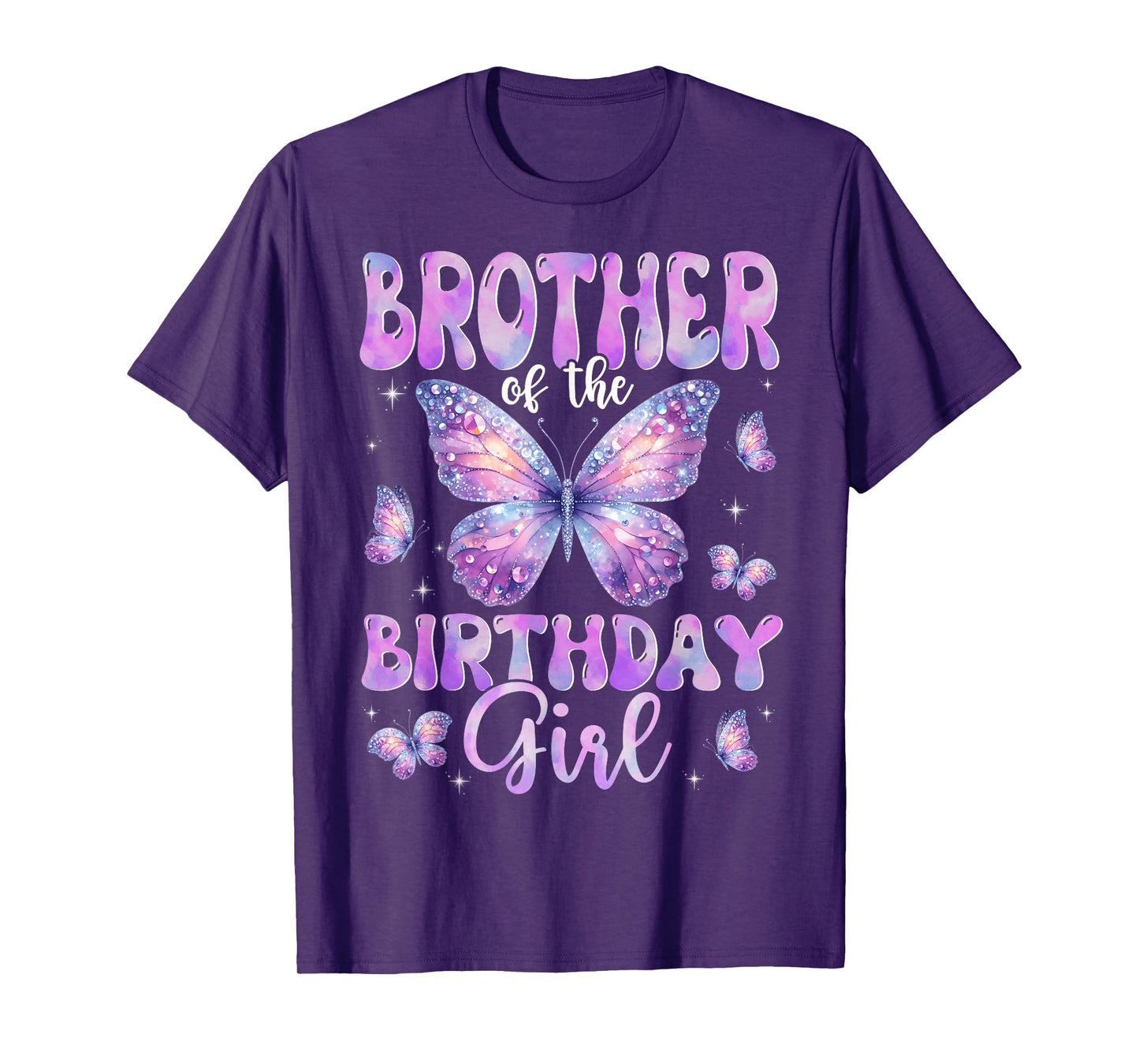 Brother Of The Birthday Girl Butterfly Family Matching T-Shirt