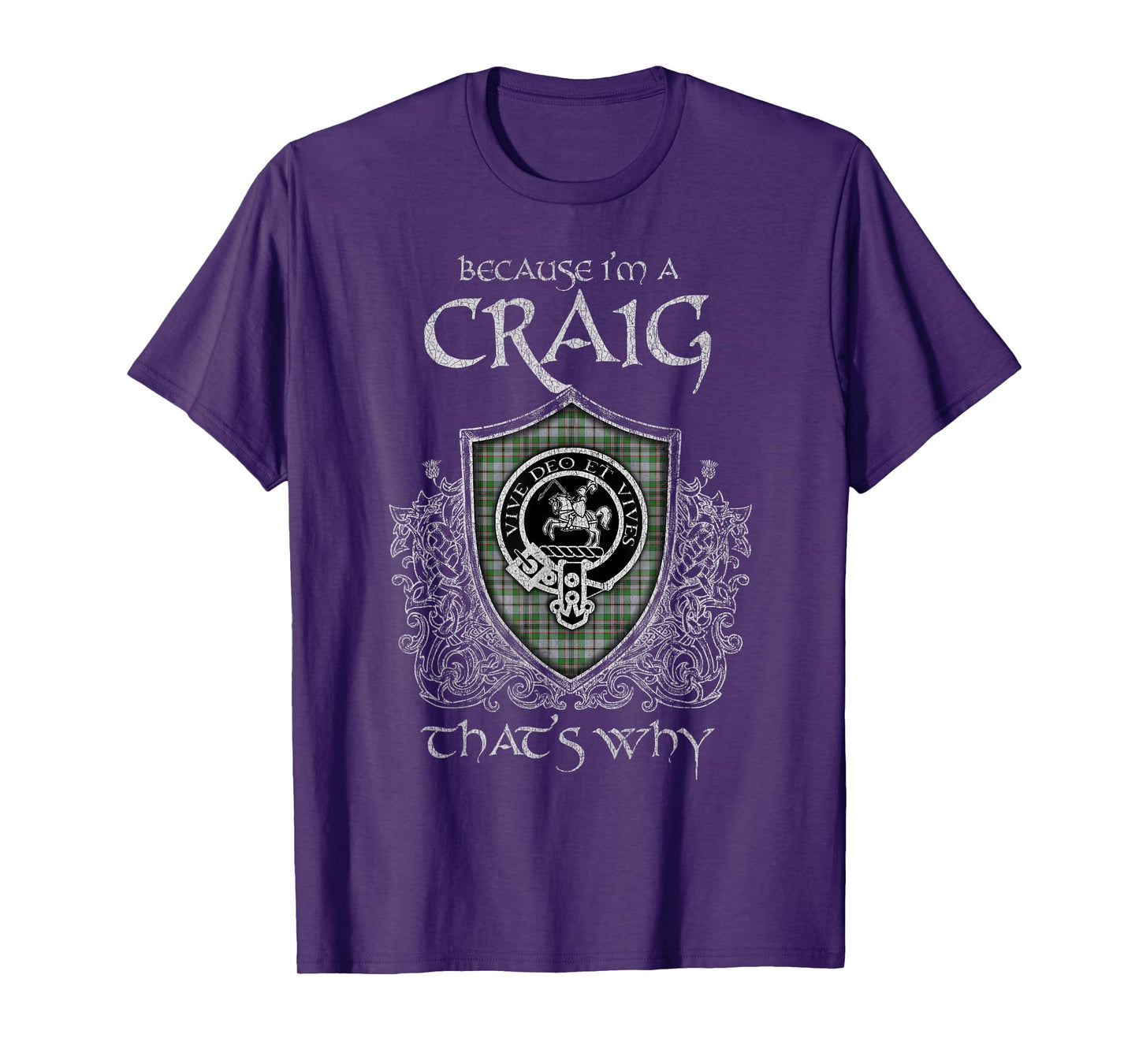 Clan Craig Crest Tartan Celtic Last Name Vinatge T-Shirt