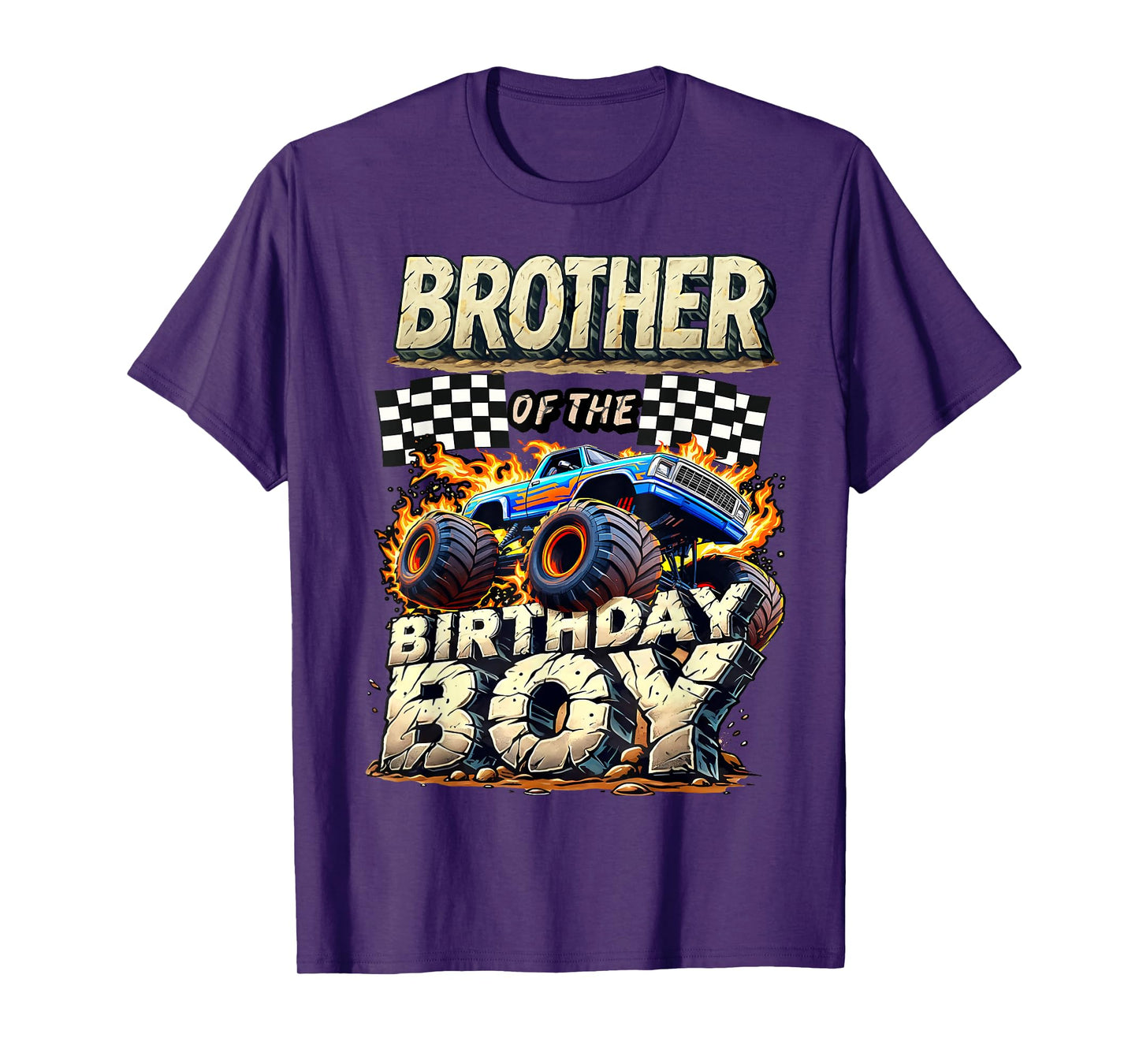 Brother Of The Birthday Boy Monster Truck Family Matching T-Shirt