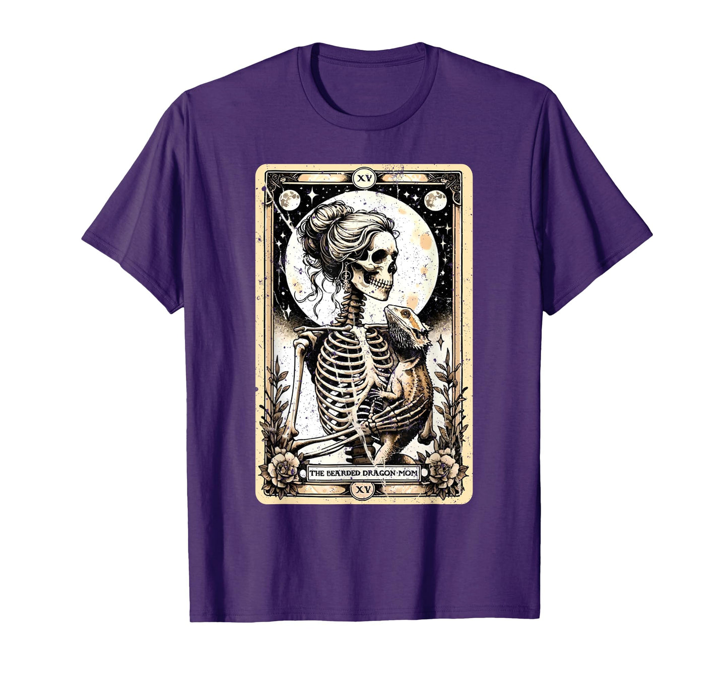 The Bearded Dragon Mom Skeleton Tarot Card Art Beardie Lover T-Shirt