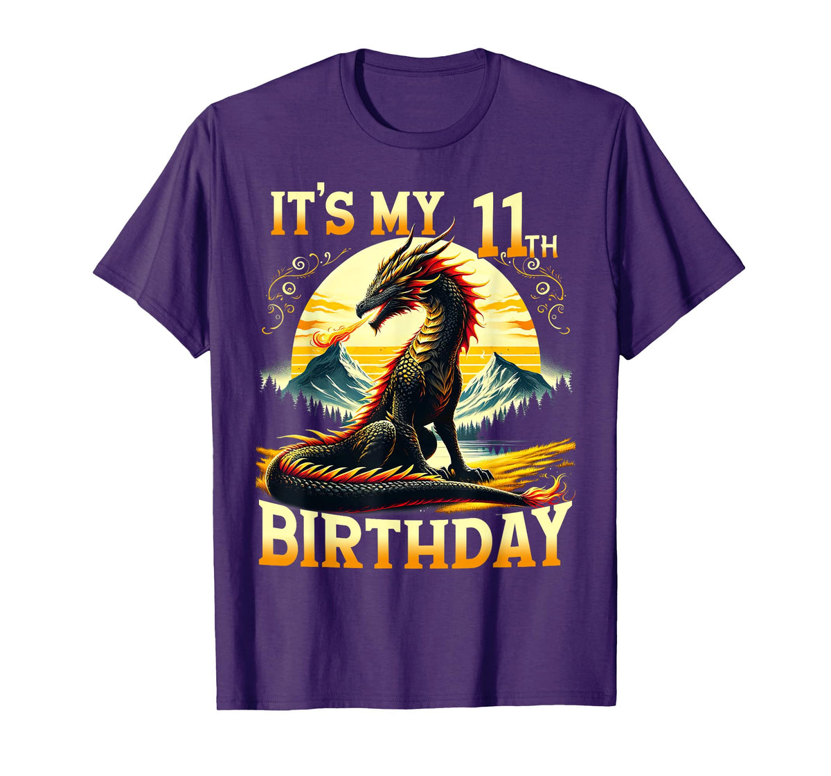 It's My 11th Birthday Dragon 11 Birthday 11 Year Old Boy T-Shirt