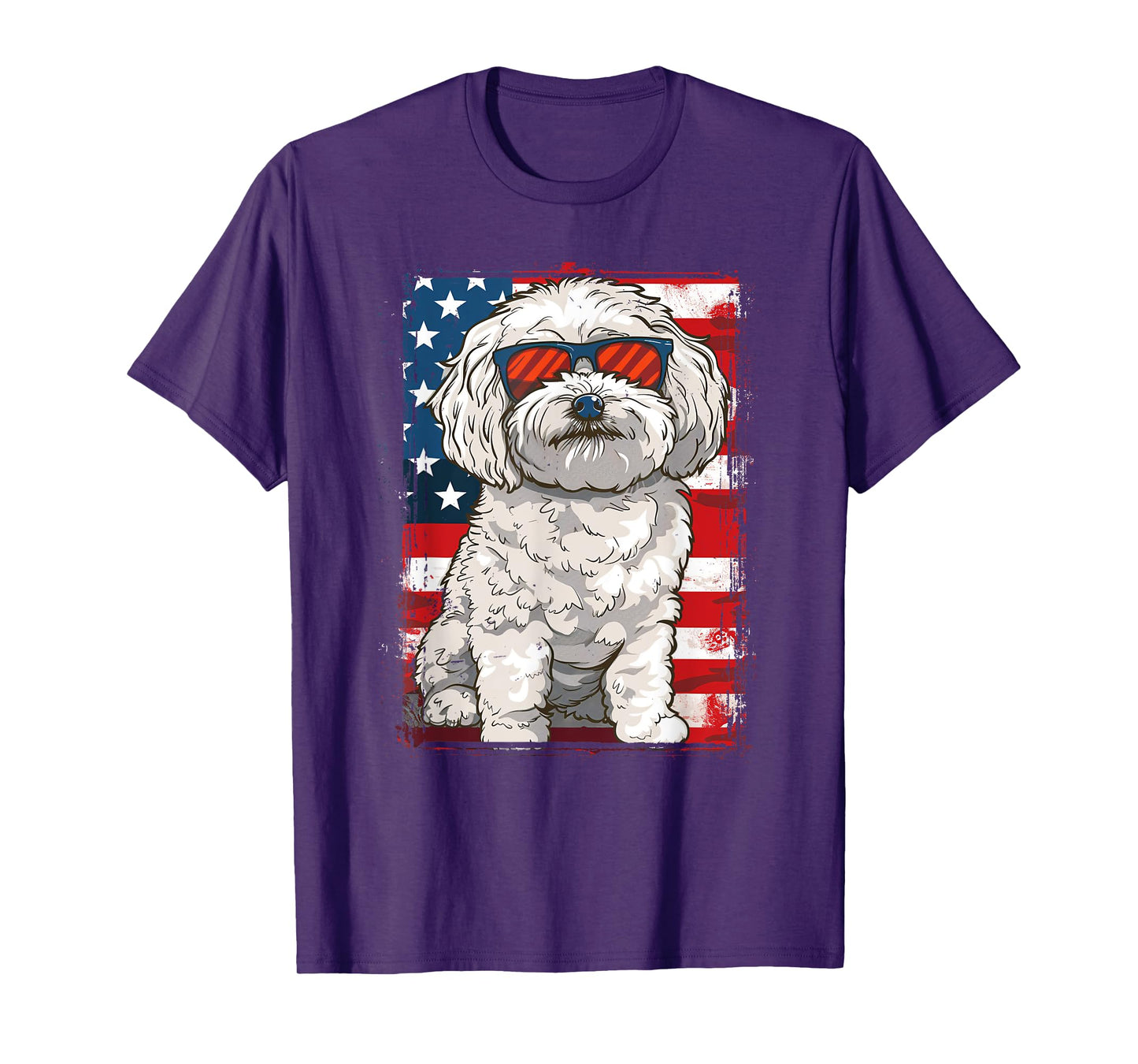 Cavachon Dog 4th July America USA Flag Patriotic T-Shirt