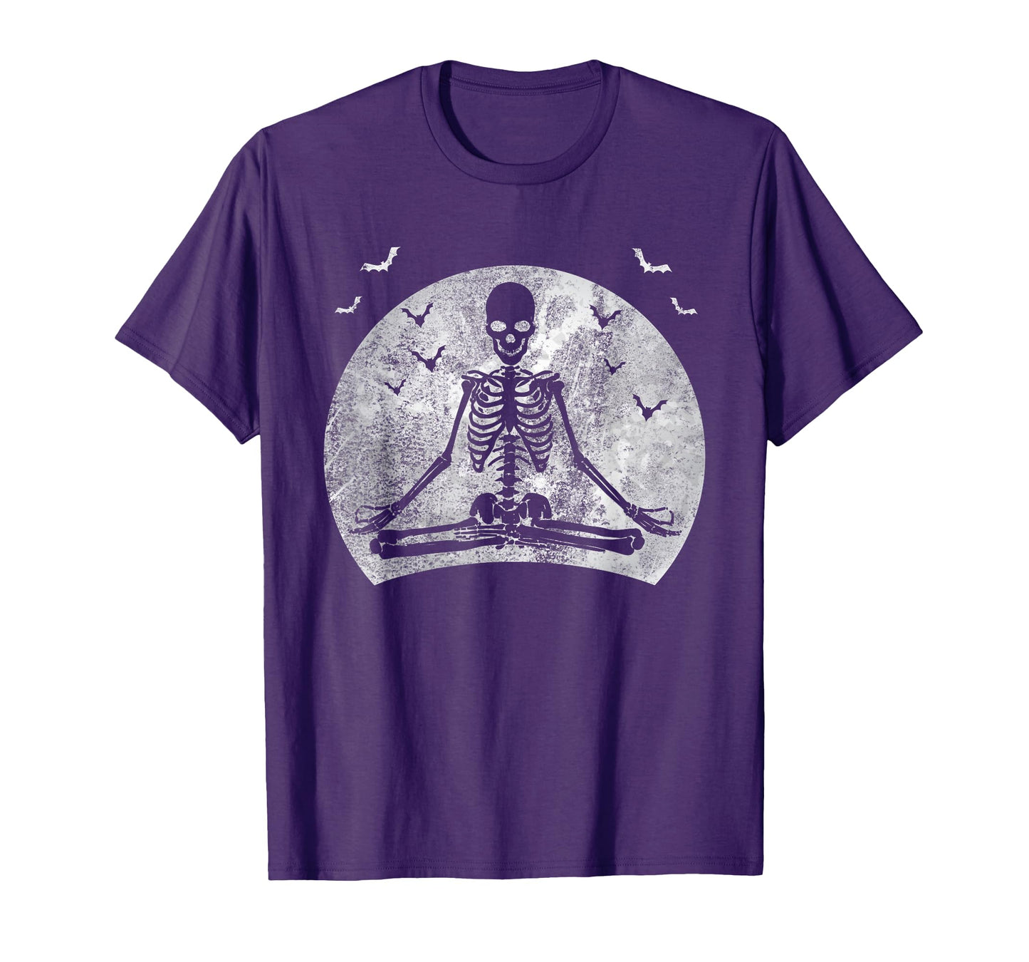 Meditating Skeleton Yoga Lover Halloween Moon Costume T-Shirt