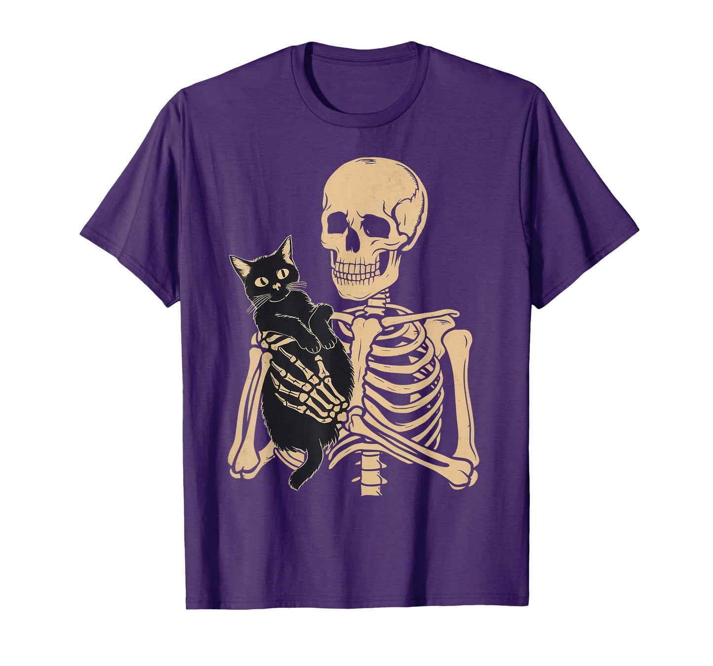 Black Cat Apparel Halloween Graphic Tees Unisex-Adults Cat Mom Cat Dad T-Shirt Black Small