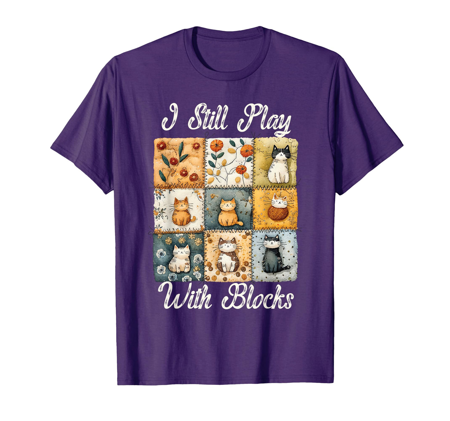 Funny Sewing Quilting Art For Women cat Quilting Lover T-Shirt