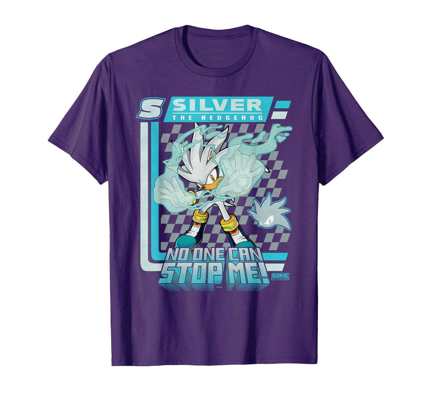 Sonic The Hedgehog Silver The Hedgehog Racing Poster T-Shirt