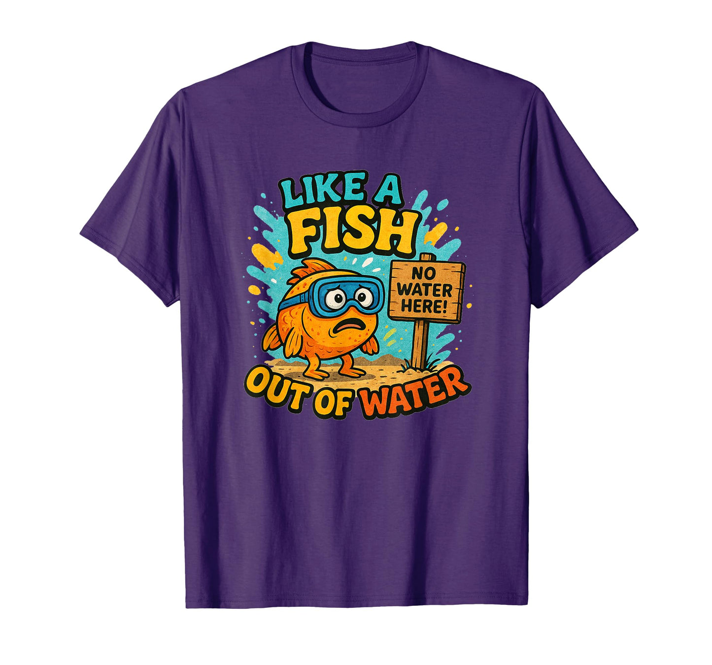 Cool Out of Water Fish Costume for Idiom Speech Lovers T-Shirt