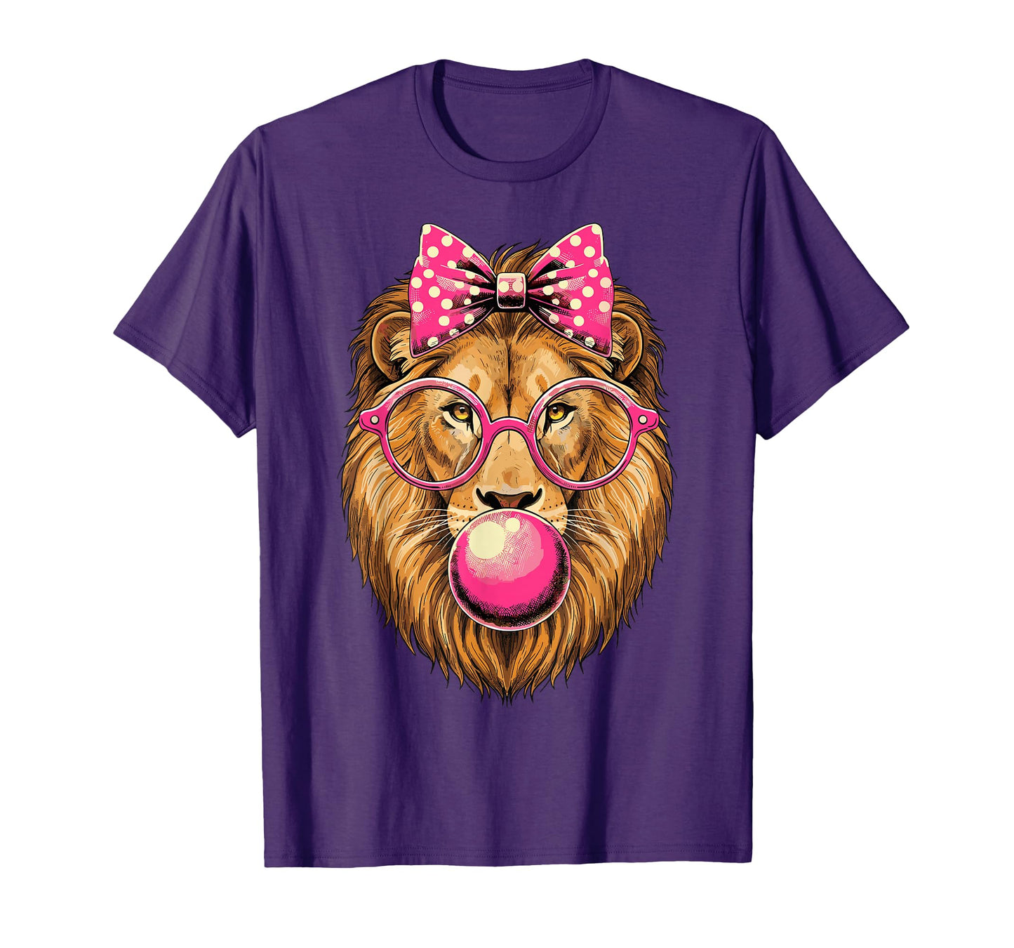 Lion with Bubble Gum and Pink Bow T-Shirt