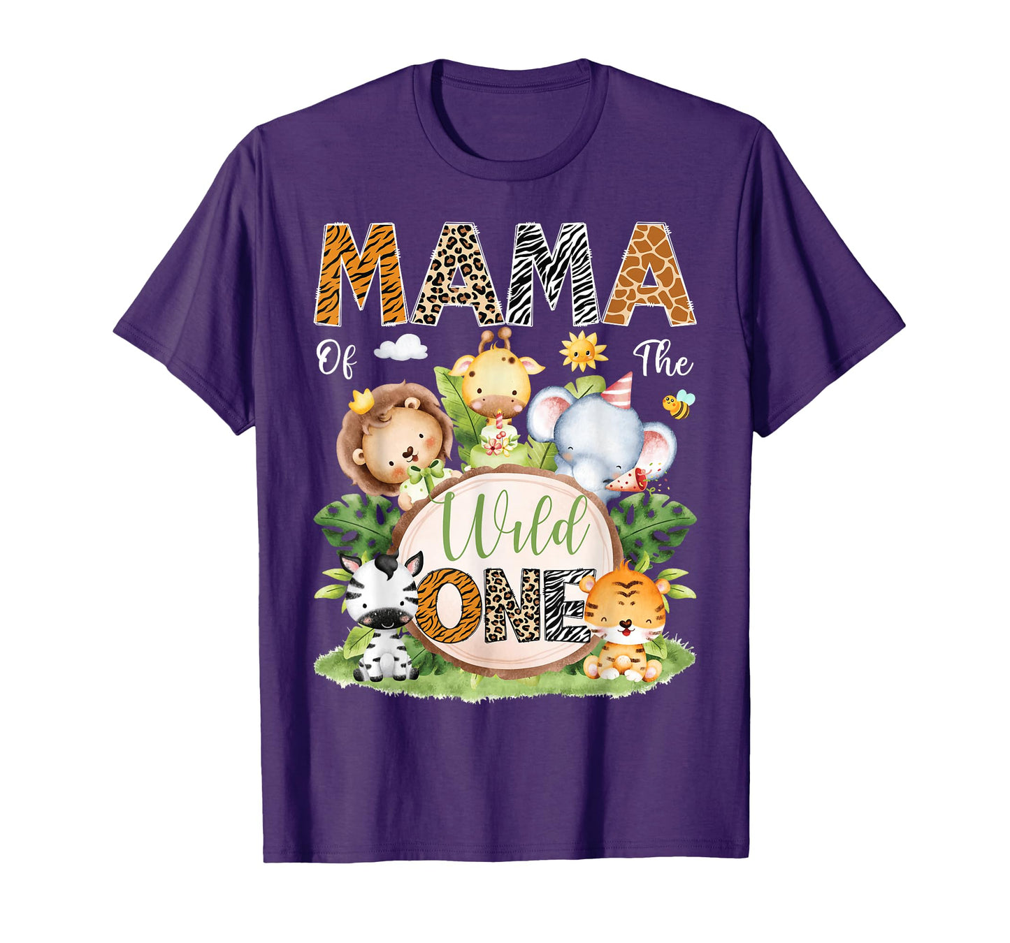 Mama Of The Wild One 1St Birthday Kids Safari Jungle T-Shirt