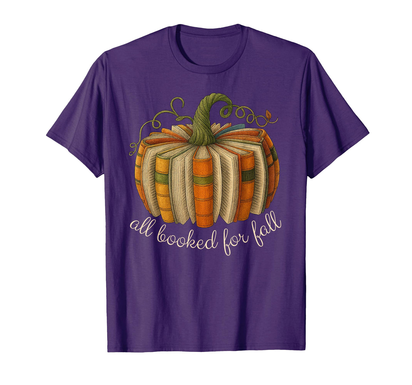 All Booked for Fall Book Pumpkin Reading Halloween Teacher T-Shirt