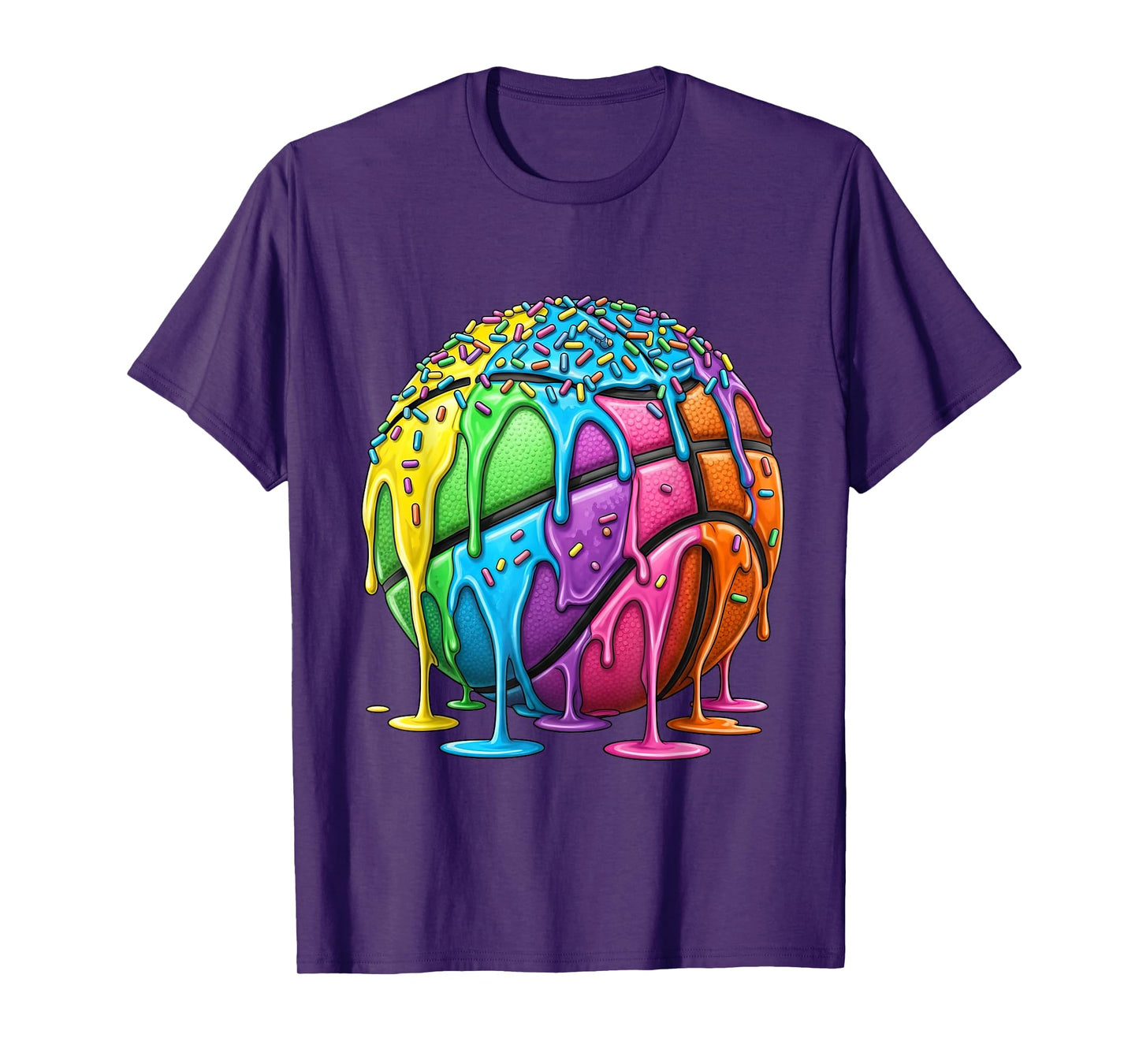 Basketball Ice Cream Drip for Boys Girls Dripping Basketball T-Shirt