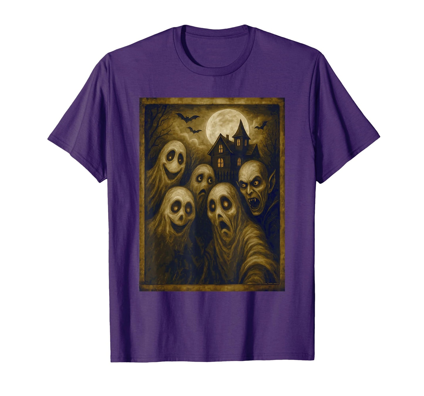 Ghosts Selfie with Scary Monster Funny Halloween T-Shirt