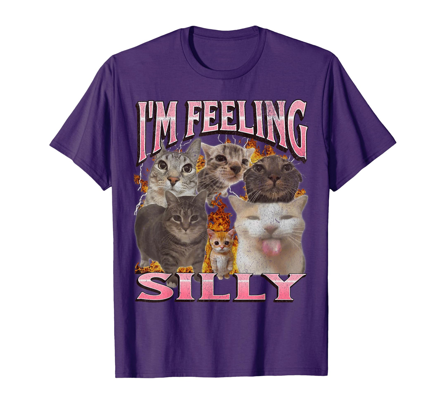 I'm Feeling Silly Funny Cat Meme Bootleg Graphic T-Shirt for Men Women
