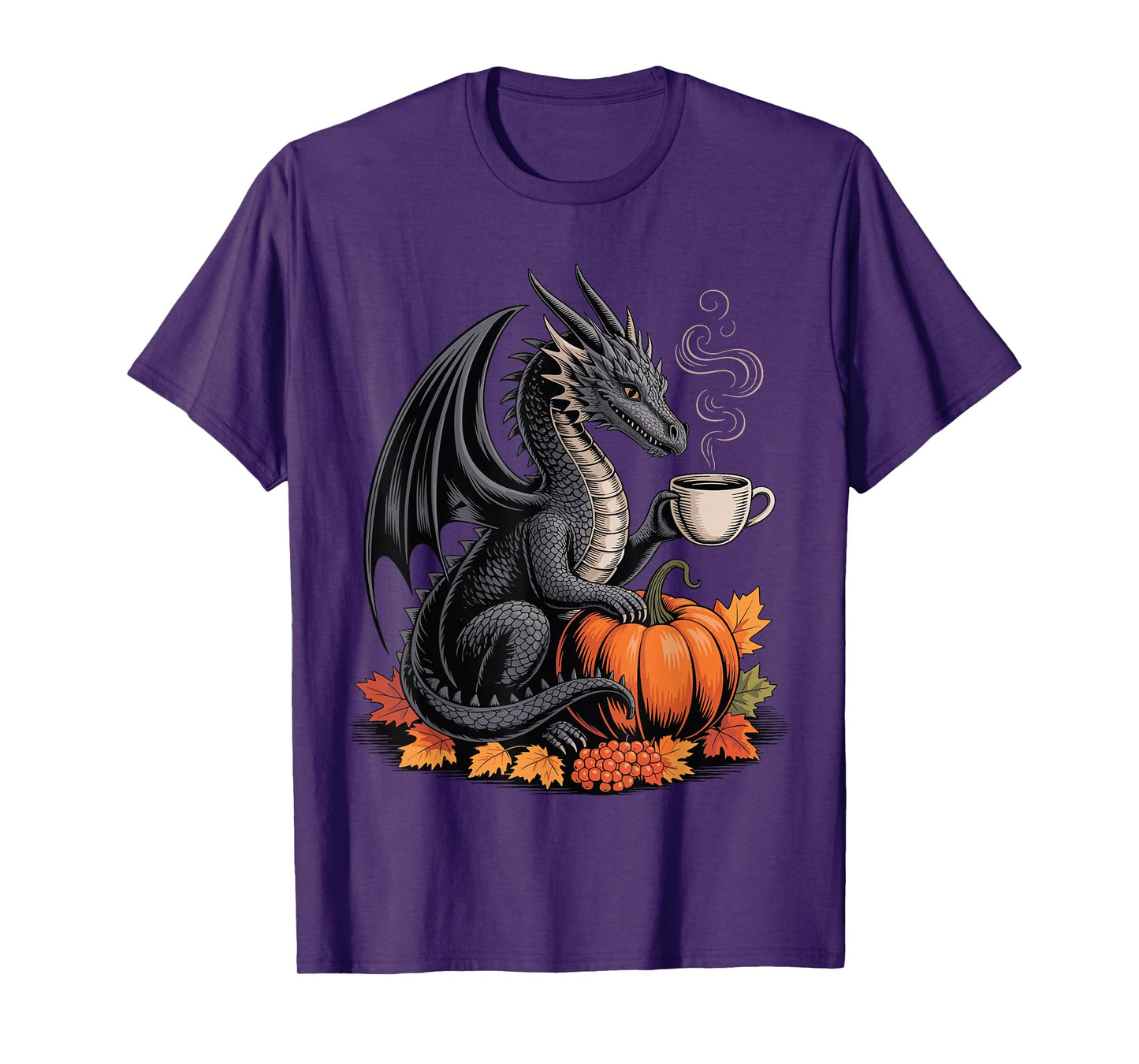 Dragon Pumpkin Spice Coffee Fancy Fall Halloween Fantasy T-Shirt