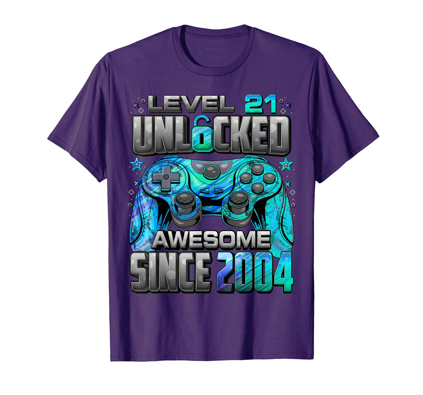Level 21 Unlocked Awesome Since 2004 21st Birthday Gaming T-Shirt