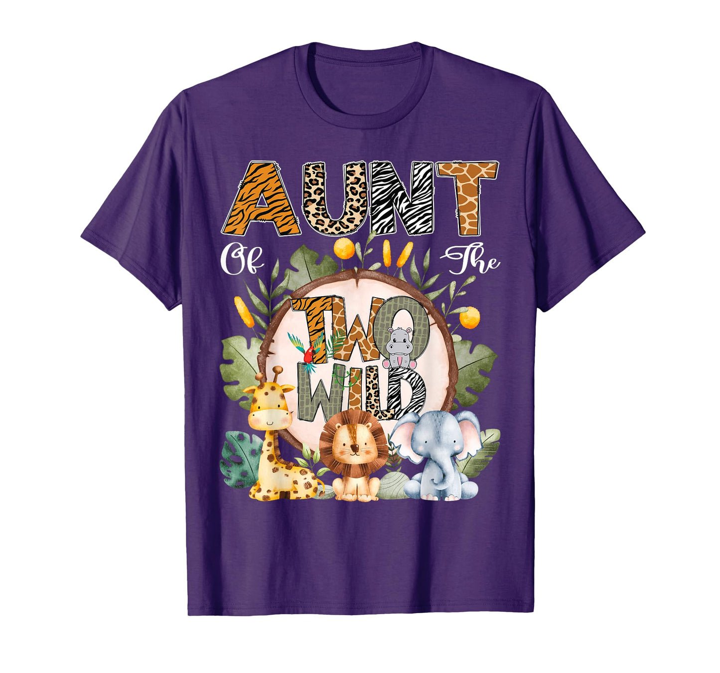 Aunt Of The Two Wild Animal Safari 2Nd Birthday Party T-Shirt
