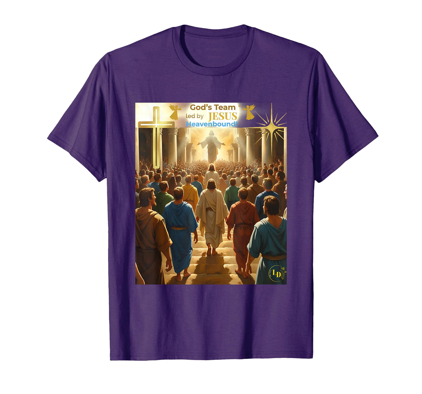 God's Team Led by Jesus Heavenbound Tee Men Women Children T-Shirt