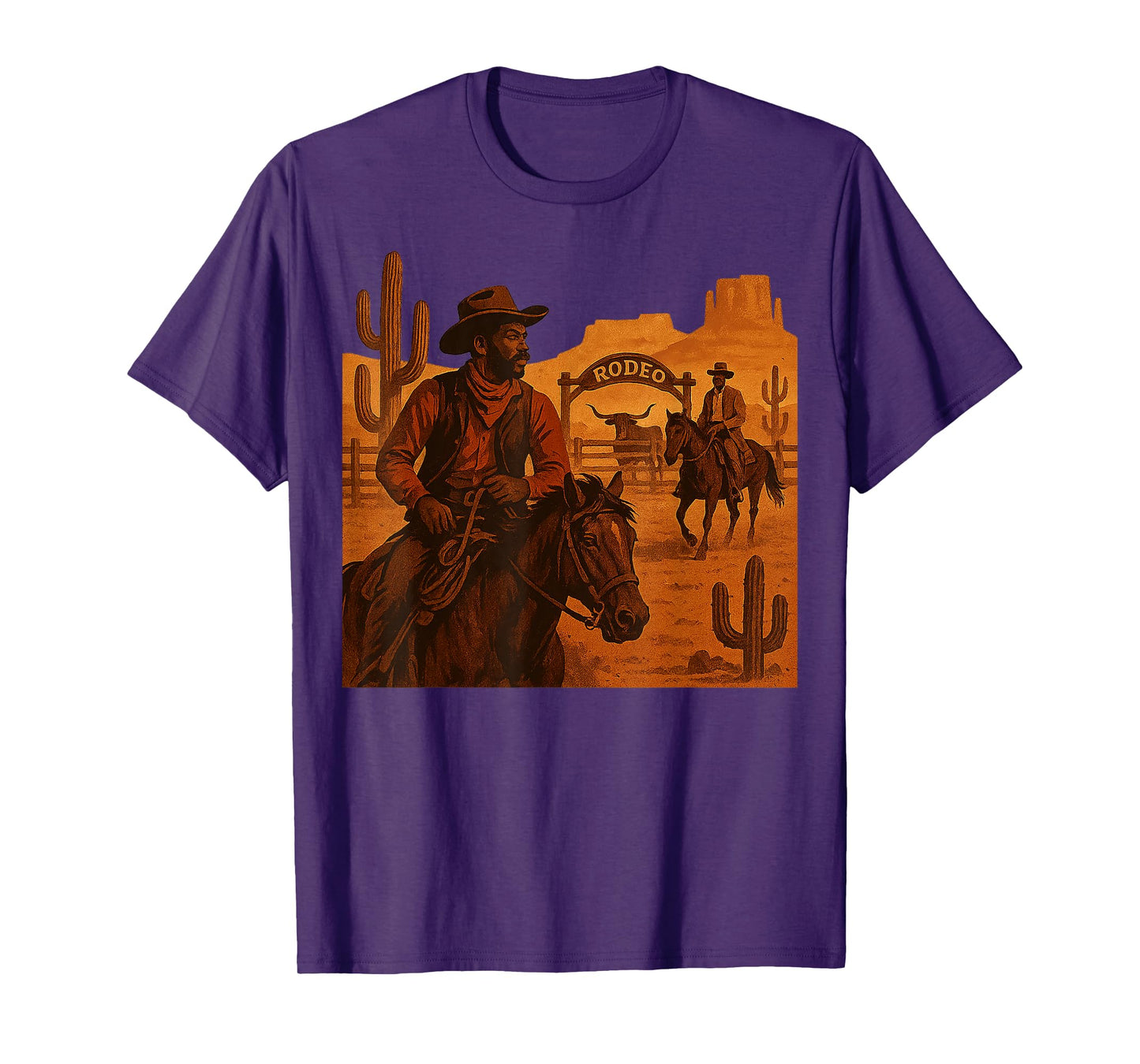Black Cowboy Western Rodeo Melanin History Texas Boy Men T-Shirt