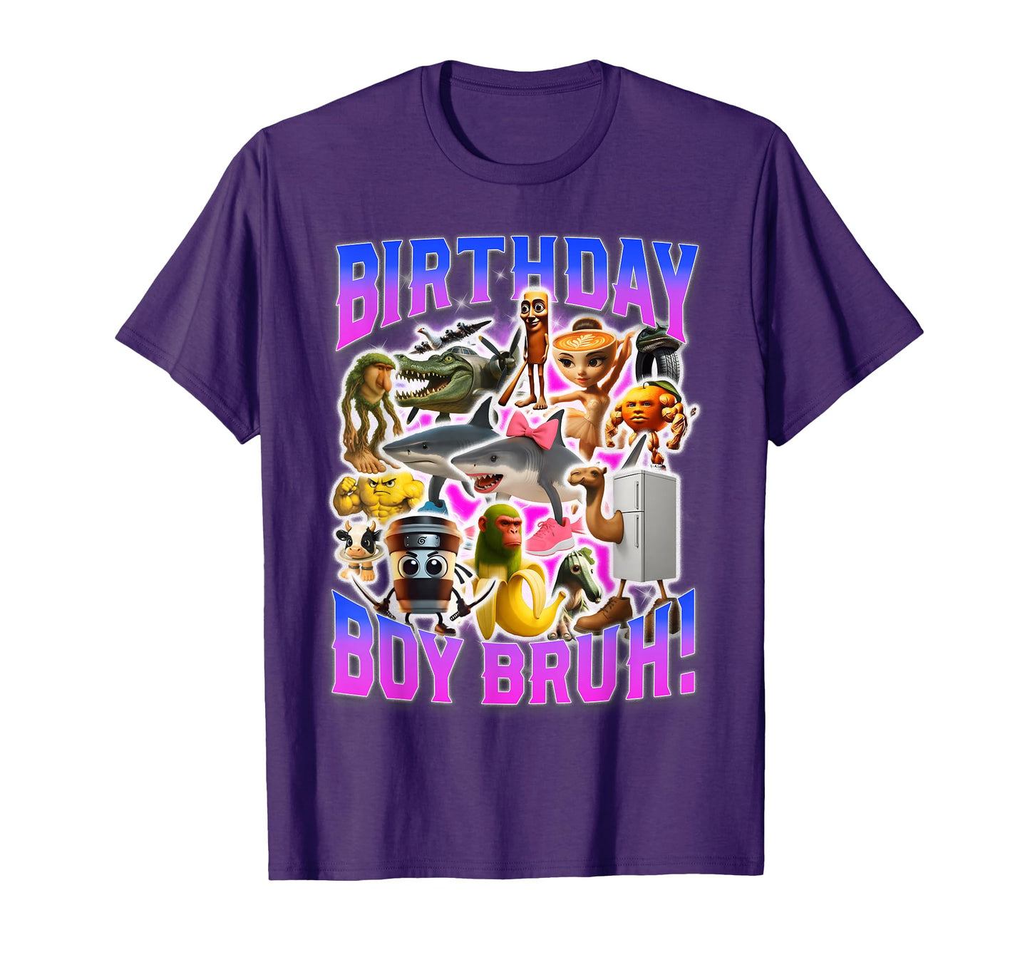 Birthday Boy Bruh Meme Funny Brainrot Design T-Shirt