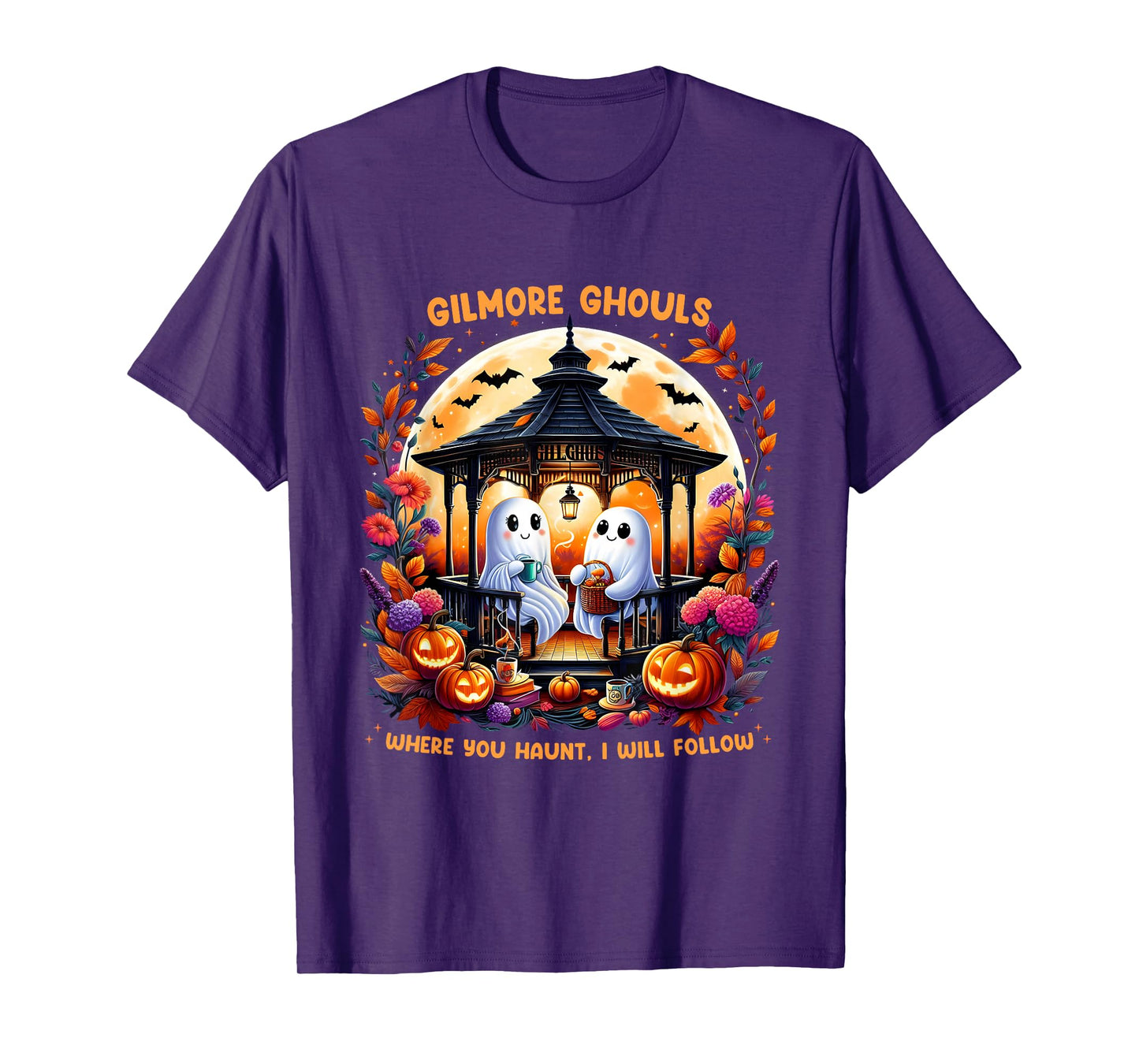 Halloween Gilmore Ghouls Where You Haunt I Will Follow Ghost T-Shirt