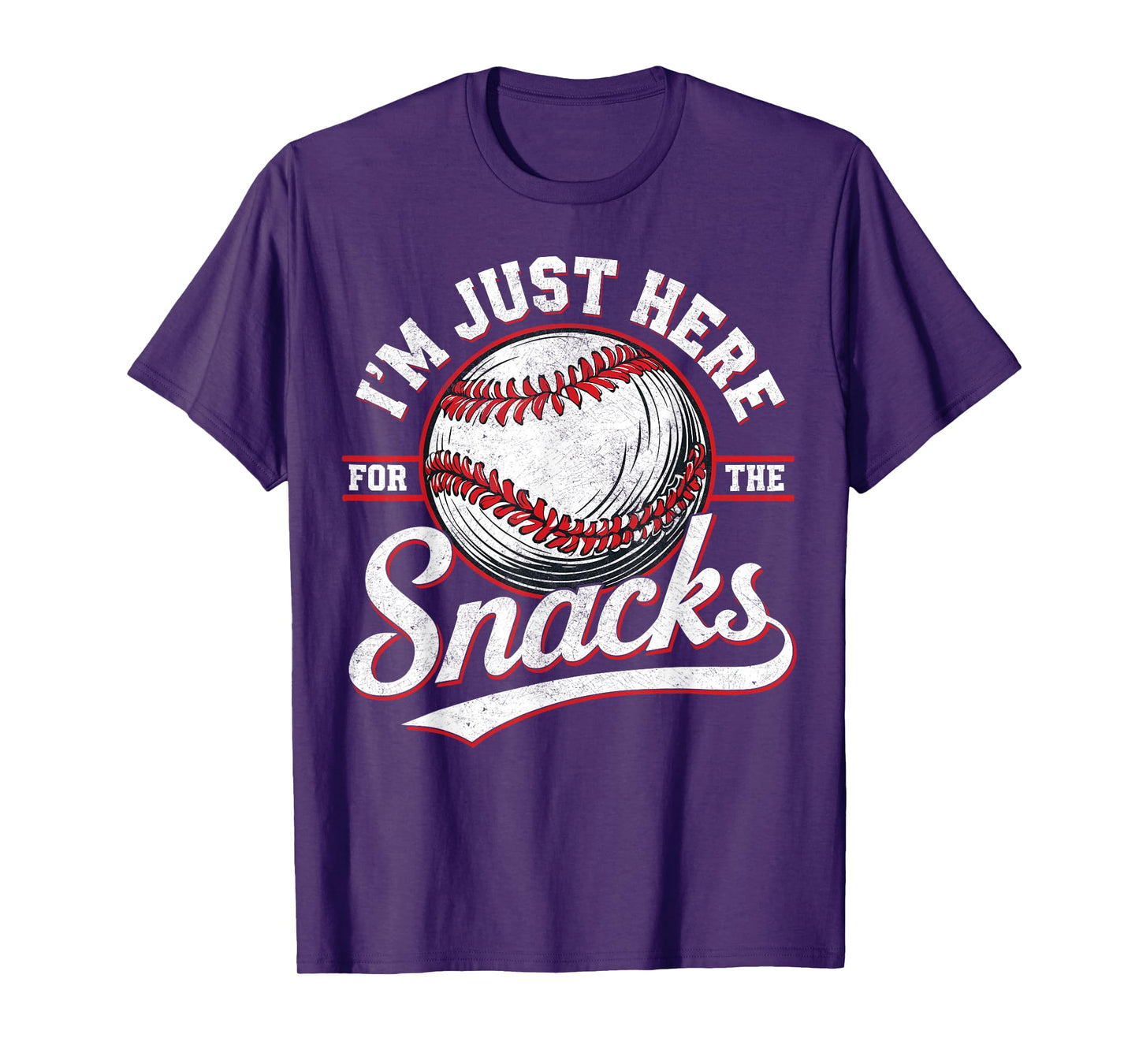 Funny Fantasy Baseball League I'm Just Here For The Snacks T-Shirt