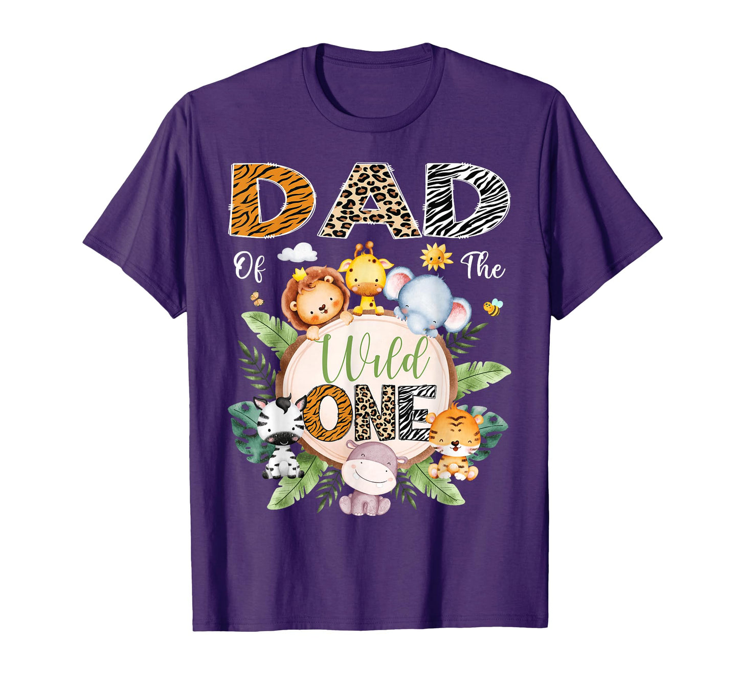 Dad Of The Wild One 1St Birthday Safari Jungle Animal T-Shirt