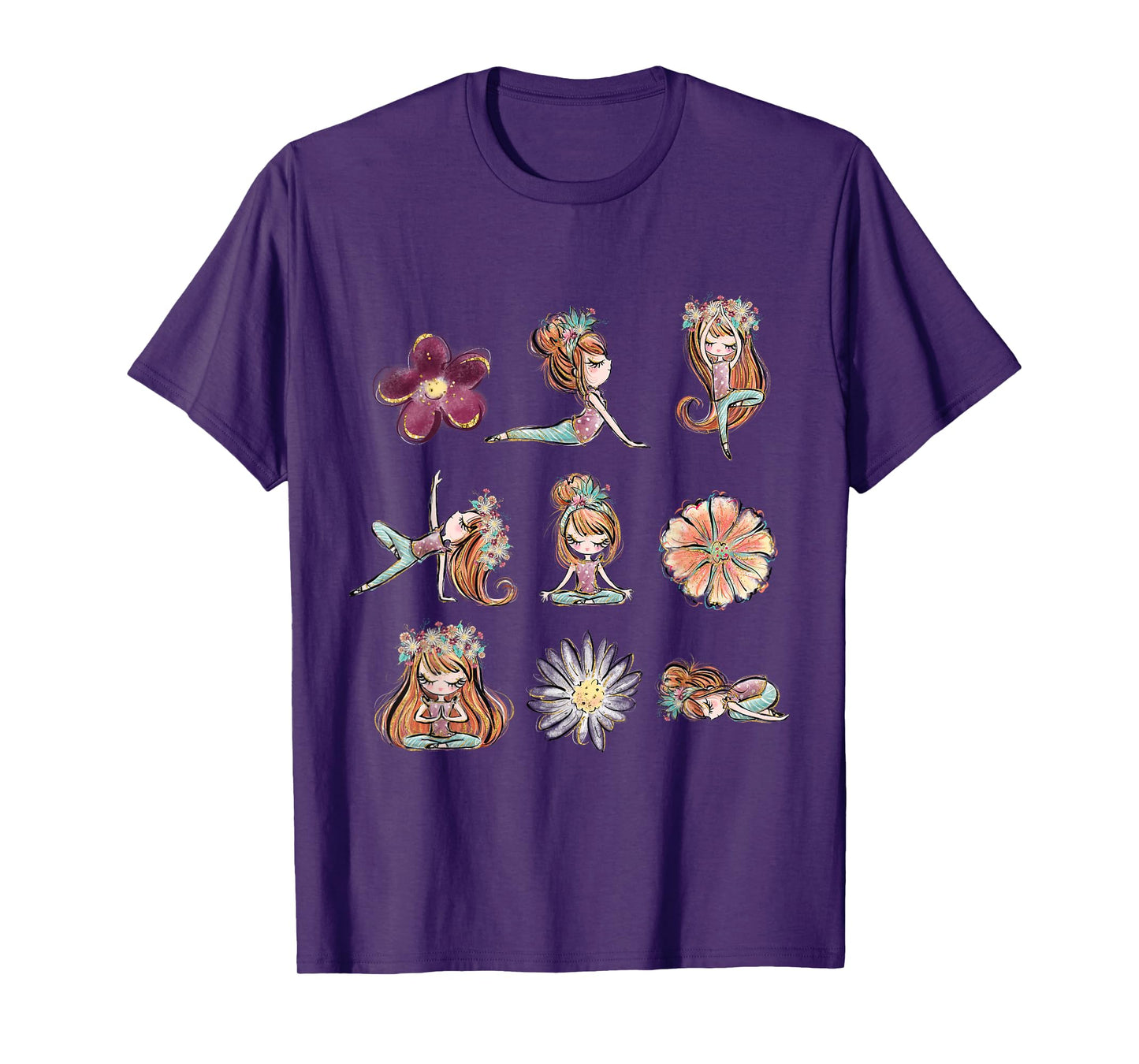 Boho Yoga Poses Floral Yogi Teacher Yogini Toddler Kids T-Shirt