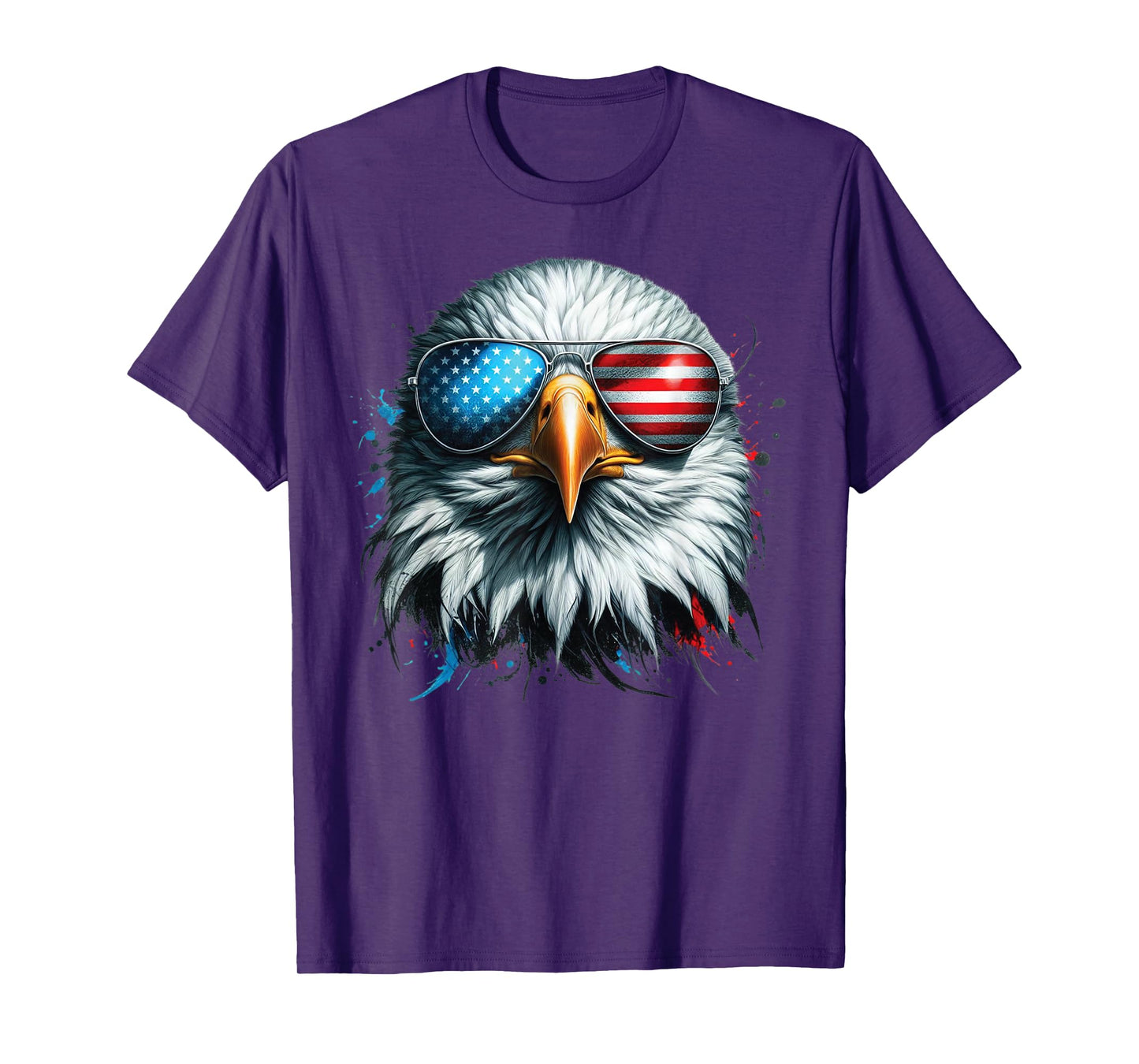 Cool Bald Eagle American Sunglasses Patriotic Man Funny T-Shirt