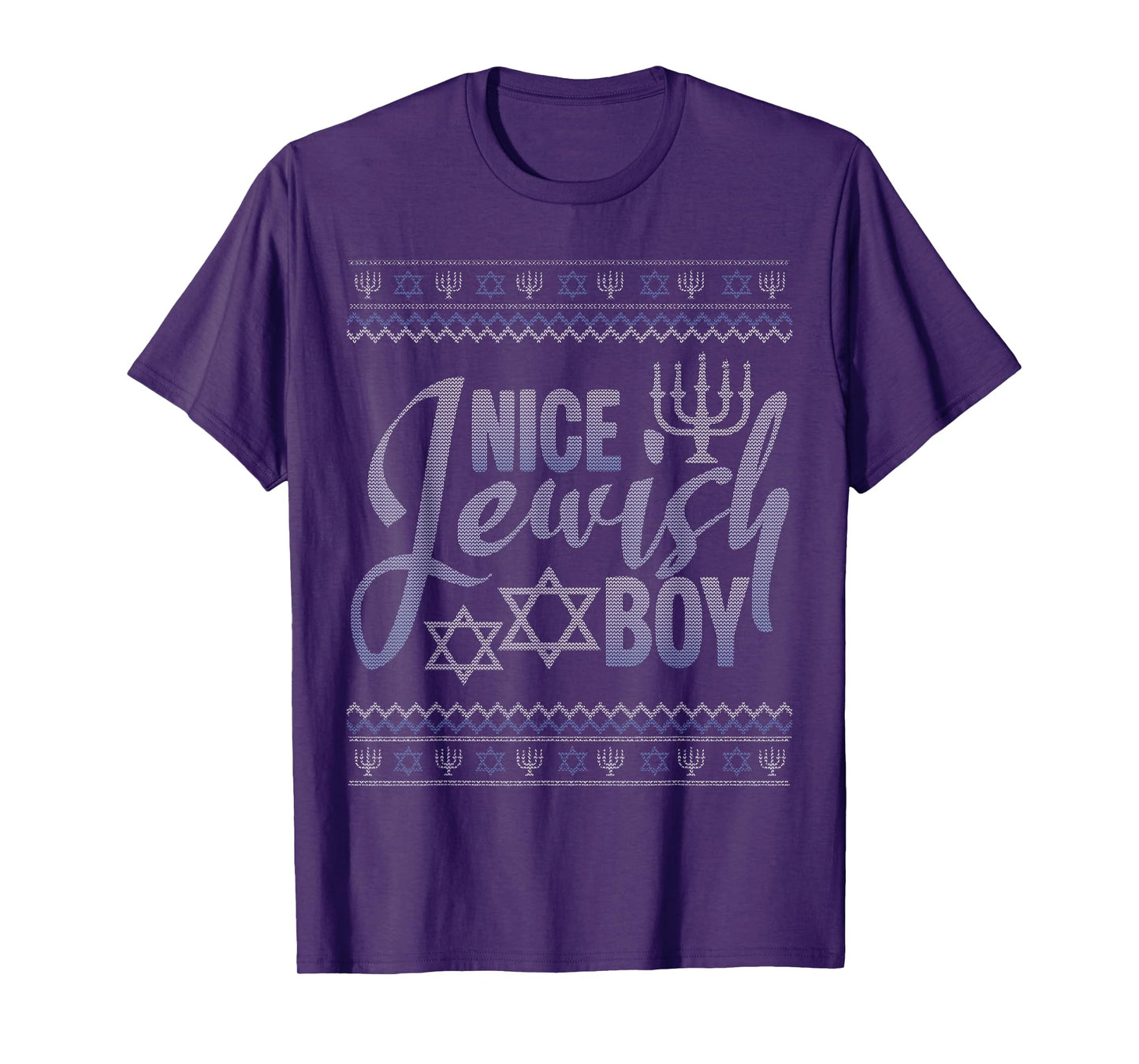 Nice Jewish Boy Menorah Ugly Christmas Happy Hanukkah T-Shirt