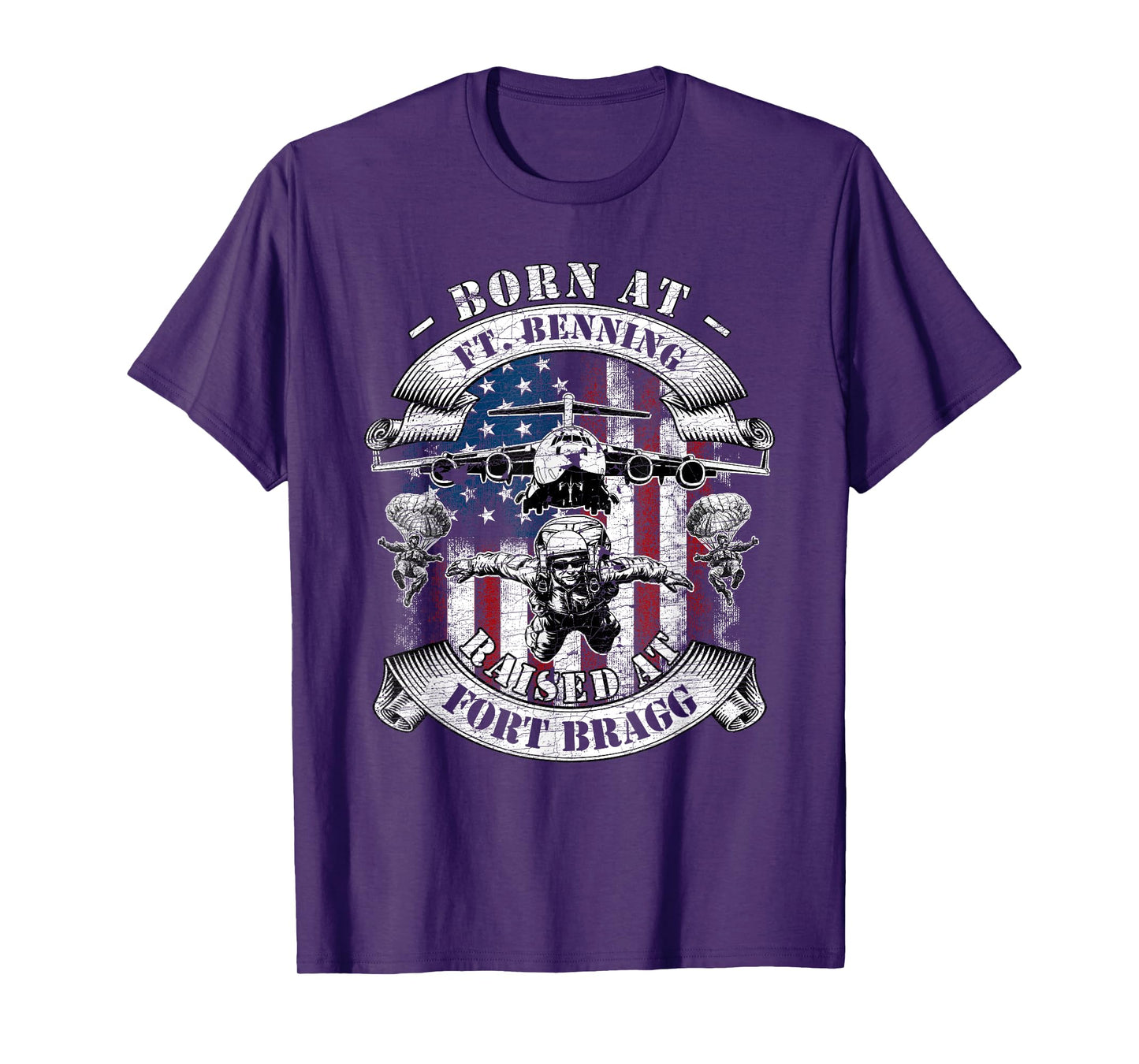 Born At Fort Benning Raised At Fort Bragg 82nd Airborne T-Shirt