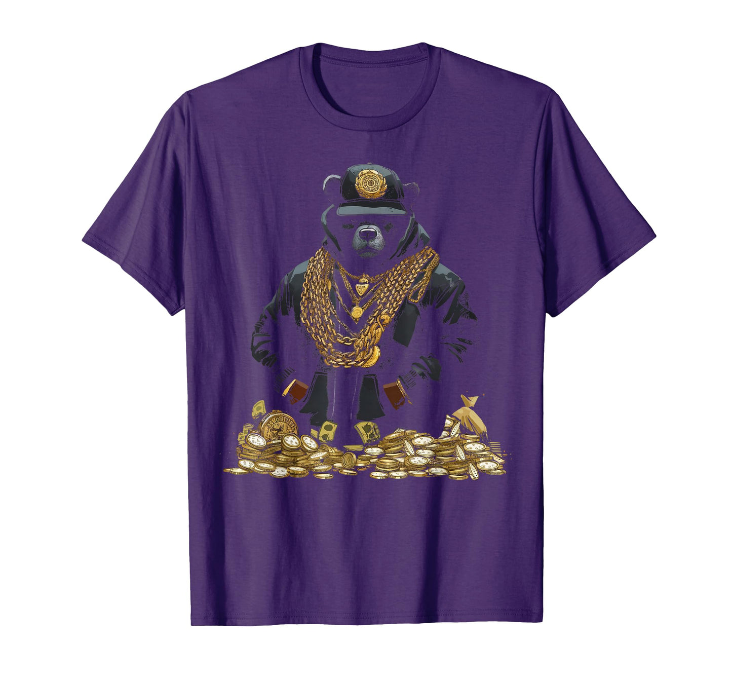 Hip Hop Bear And Gold T-Shirt