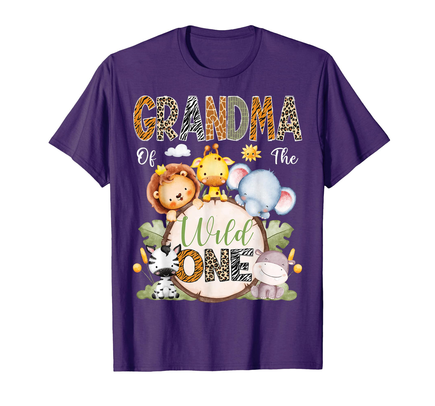 Grandma Of The Wild One 1St Birthday Boy Safari Jungle T-Shirt