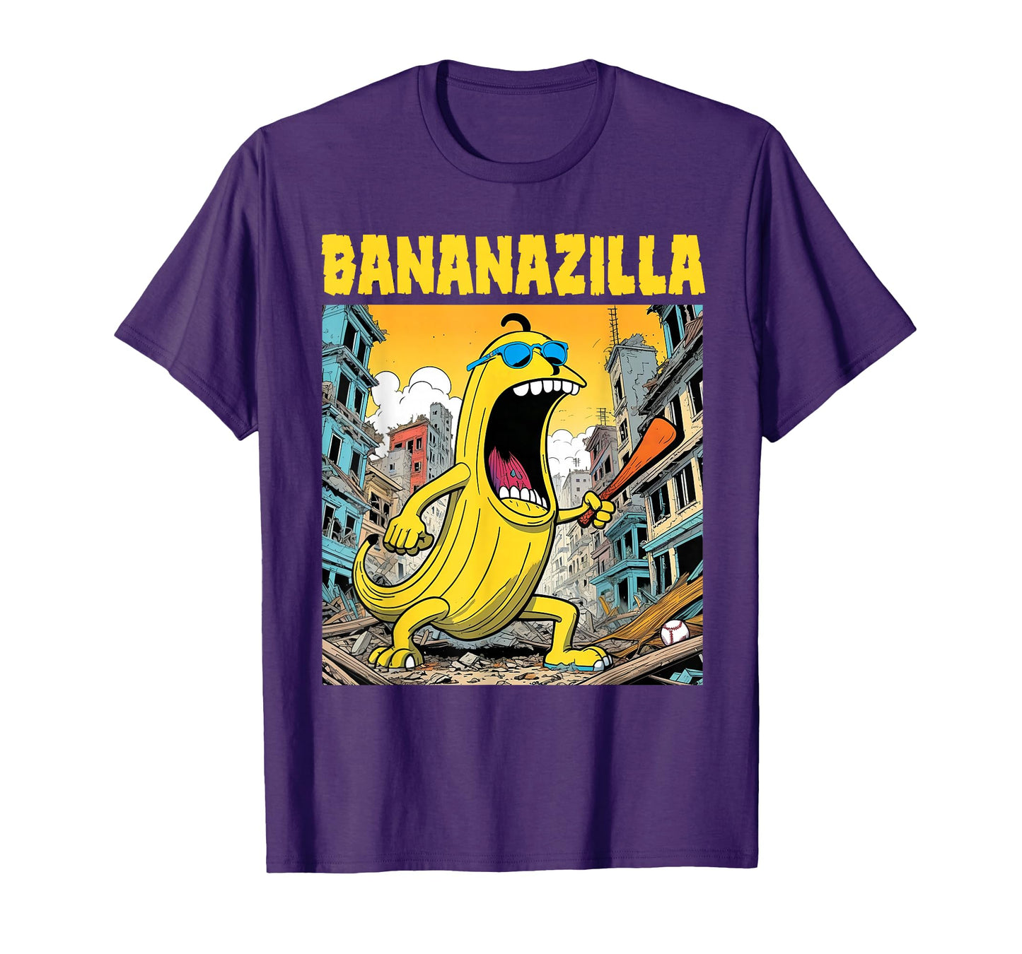 Bananazilla Banana Baseball Monster Bananas Kids Youth Boys T-Shirt