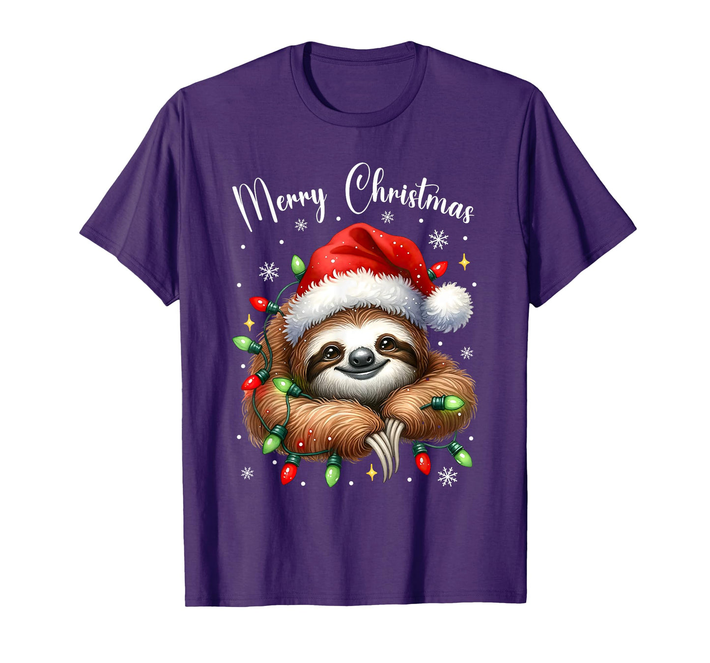 Christmas Pajamas Sloth Christmas Pajama Shirt Lazy Sloth T-Shirt