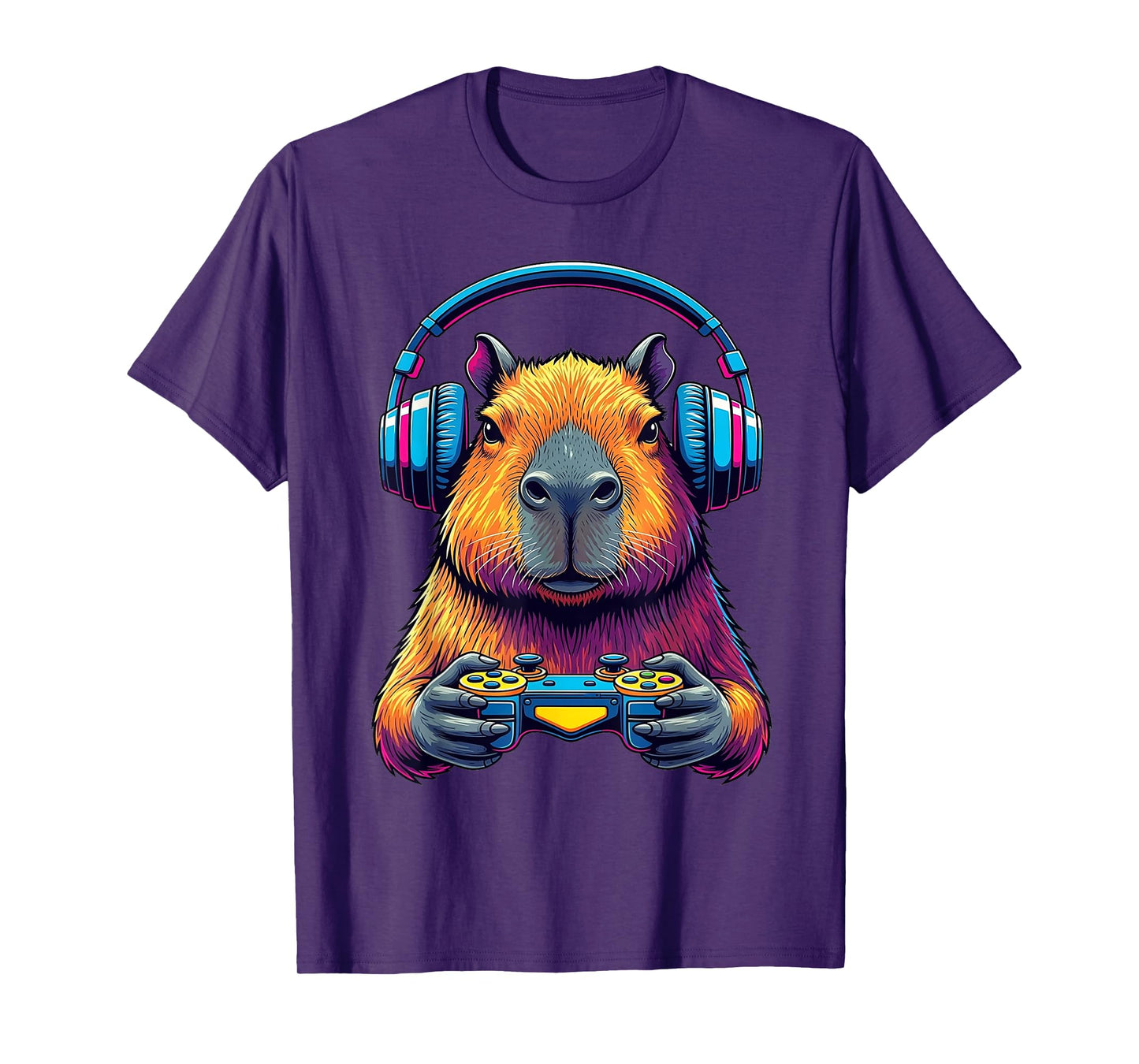 Funny Capybara Graphic Art Video Games for Boys Girls Teens T-Shirt