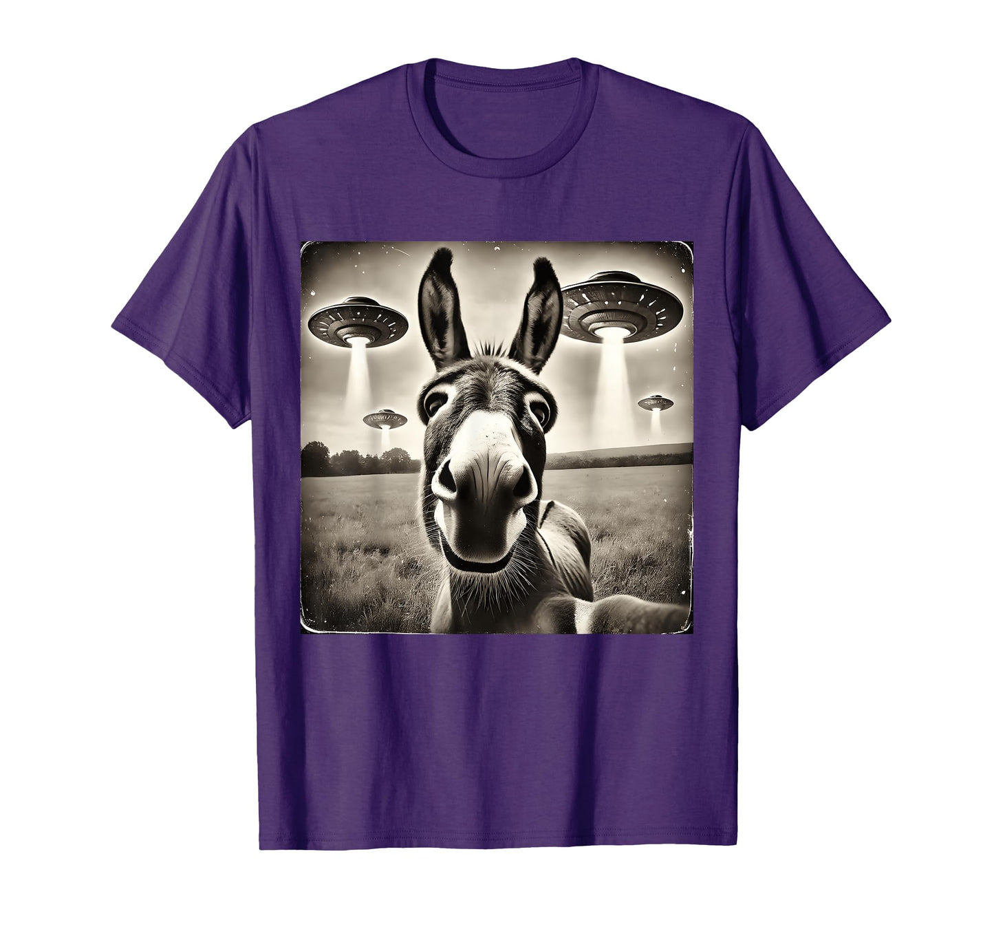 Funny Donkey Selfie UFOs T-Shirt