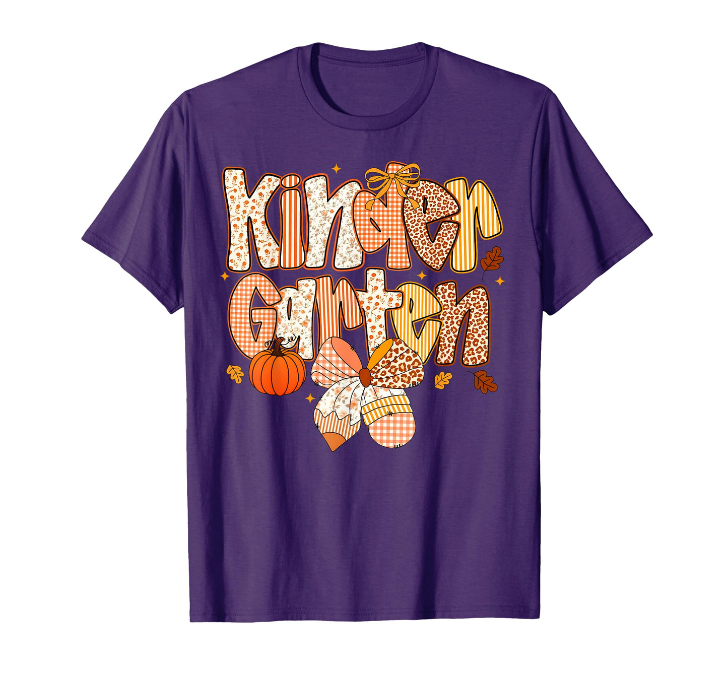 Kindergarten Fall Floral Coquette Bow Teachers Students T-Shirt
