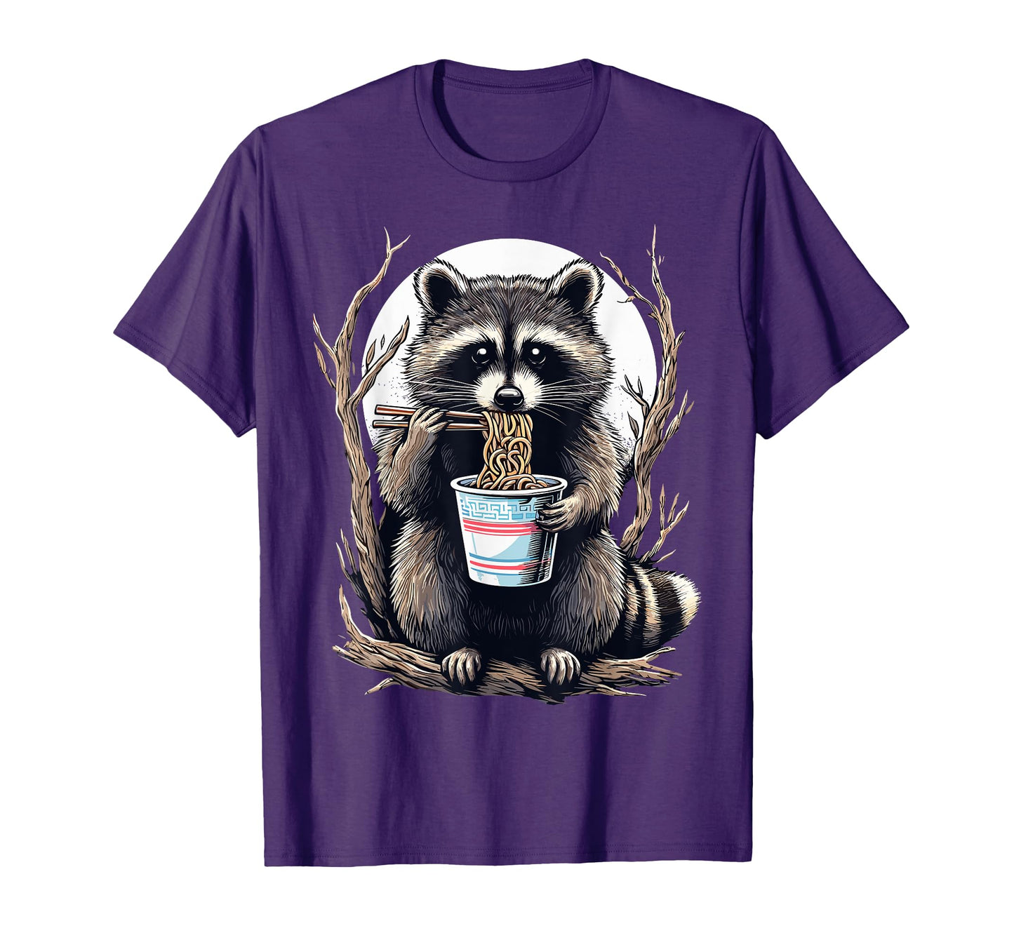 Raccoon Eating Instant Noodle Cup Funny Gifts For Women Men T-Shirt