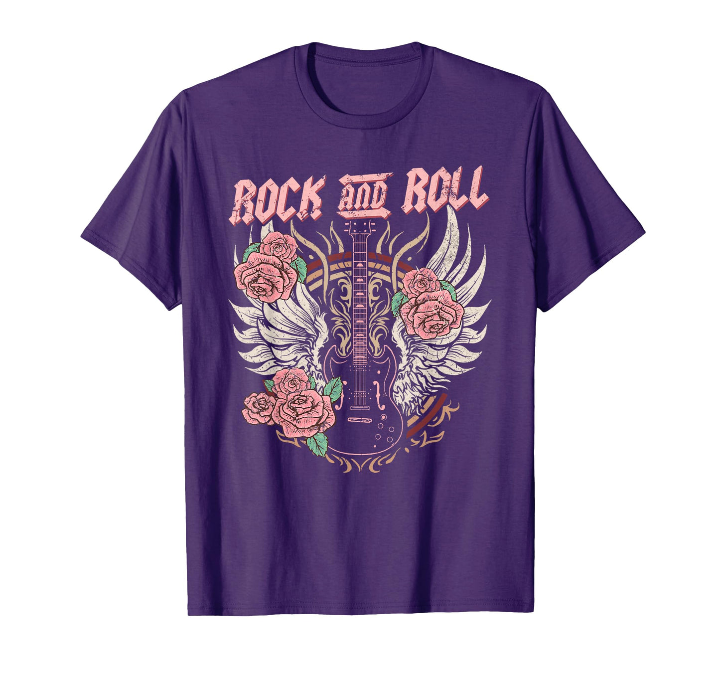 Rock and Roll Guitar Vintage ROCK women Music T-Shirt