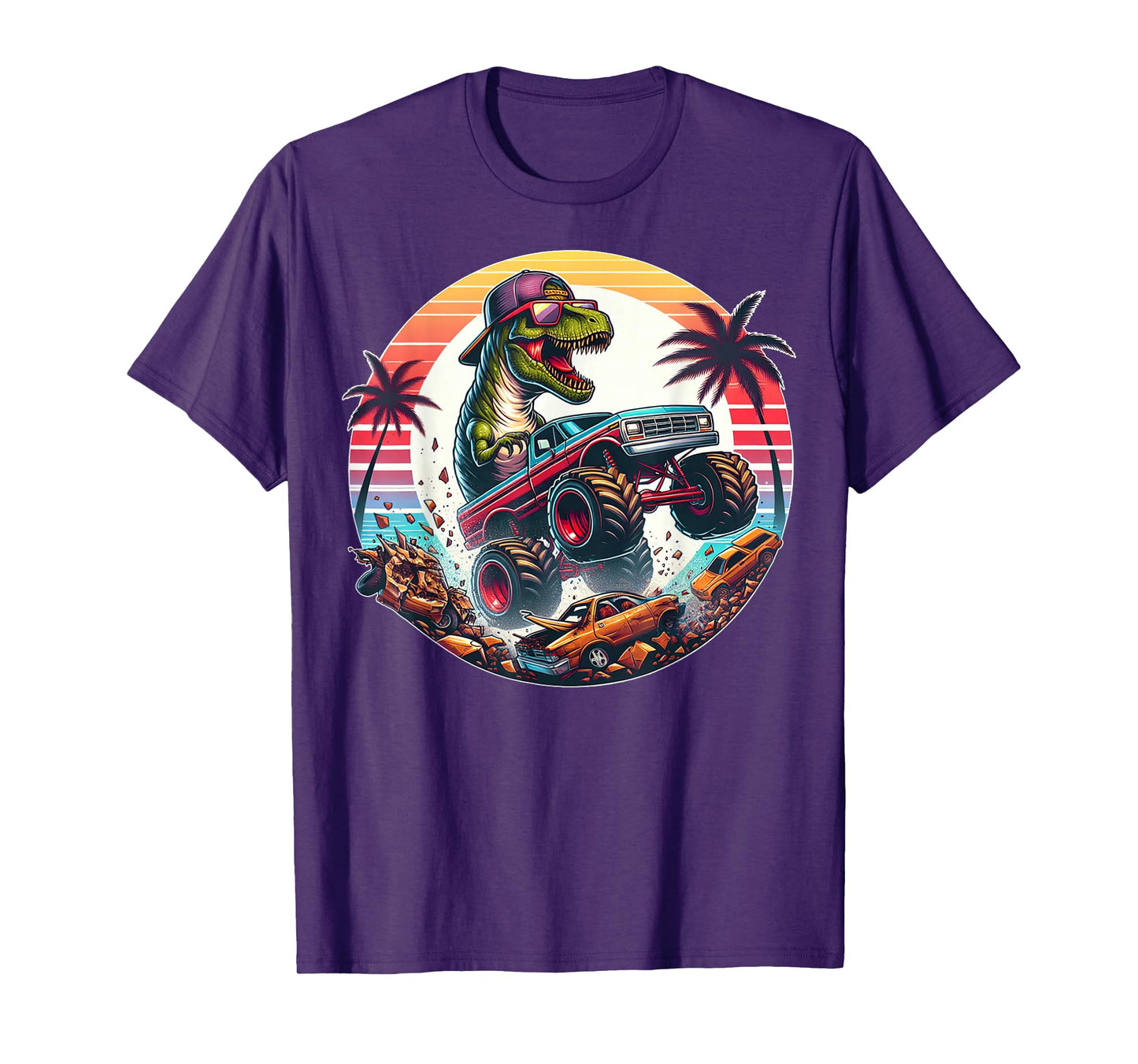 T-rex Dinosaur Monster Truck Vintage Kids Youth Toddlers Jam T-Shirt